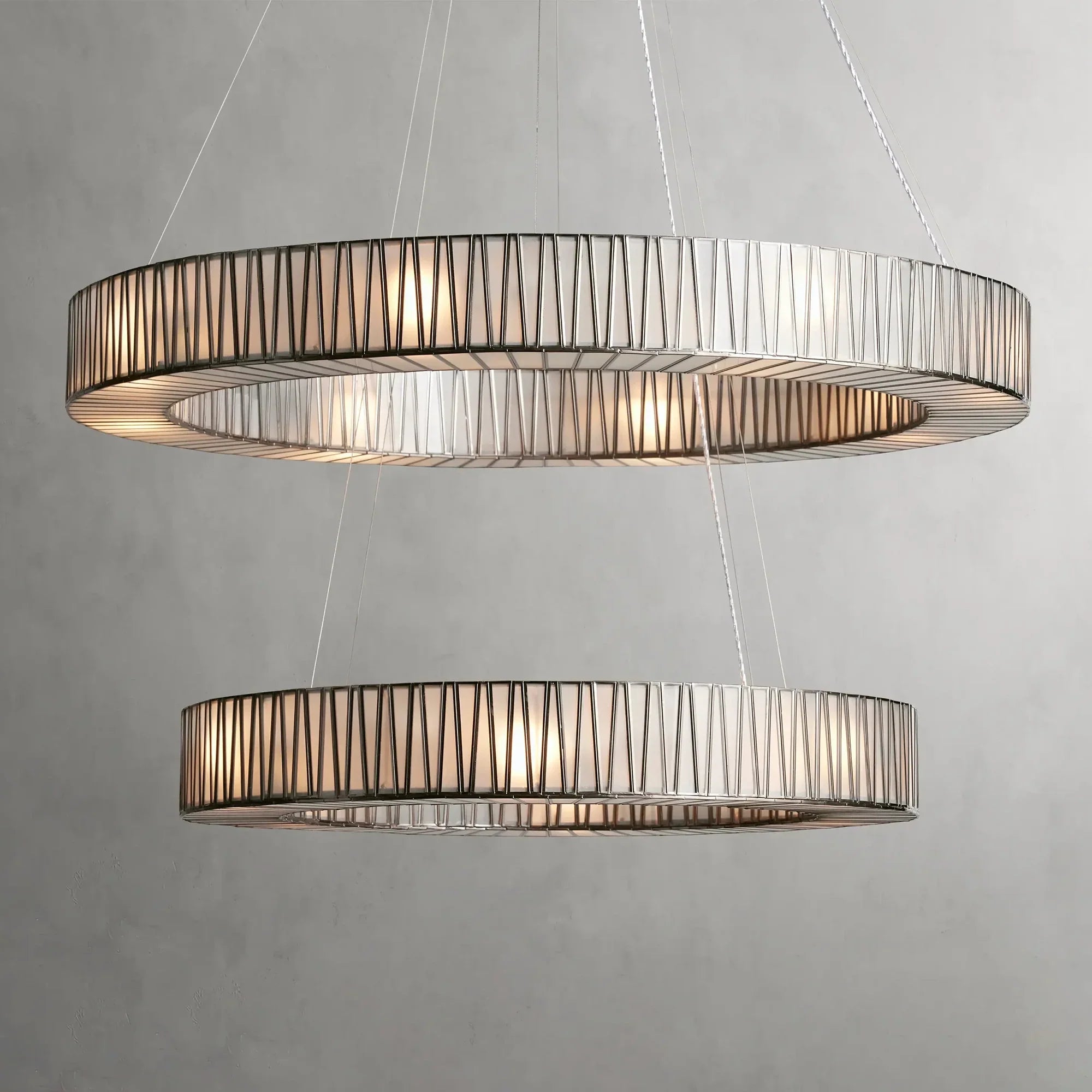 Art Glass Jeunet 2-Tier Round Chandelier - Best Sellers, Chandelier, Dinner Room, Foyer, Jeunet Series, Living Room- Chandelier1-Luxehomezone