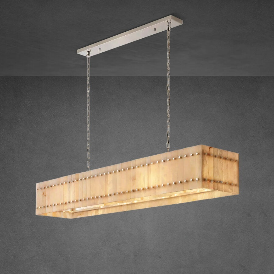 Lux Alabaster Linear Chandelier 72″