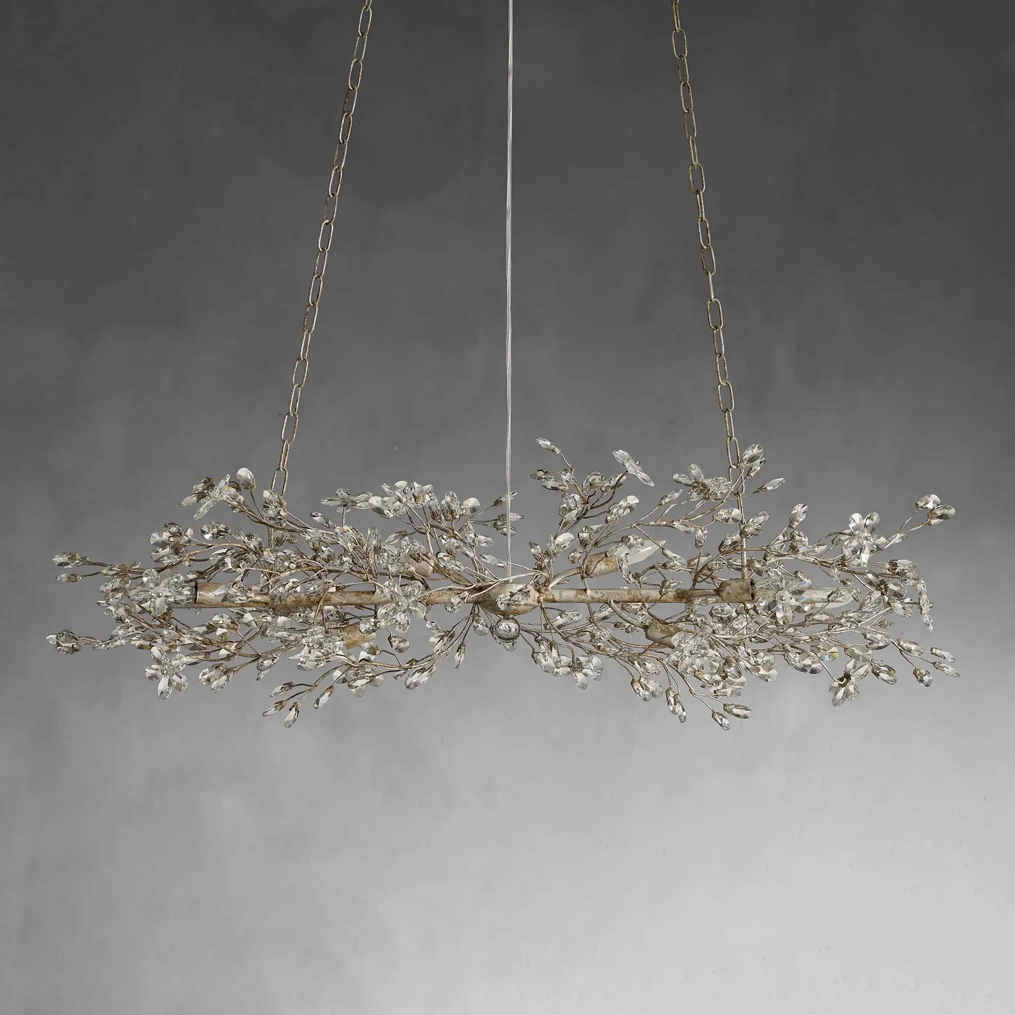 Crystal Flowers Fiore Linear Chandelier - All Products, Bedroom, Best Sellers, Branch, Chandelier, Dinner Room, Fiore Series, Kitchen- Chandelier1-Luxehomezone