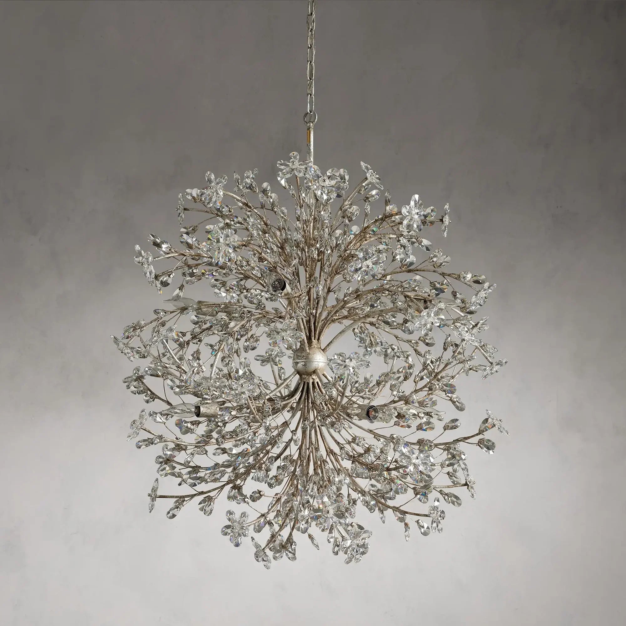 Crystal Flowers Fiore Round Chandelier 8 Light - All Products, Bedroom, Branch, Chandelier, Dinner Room, Fiore Series, Kitchen- Chandelier1-Luxehomezone