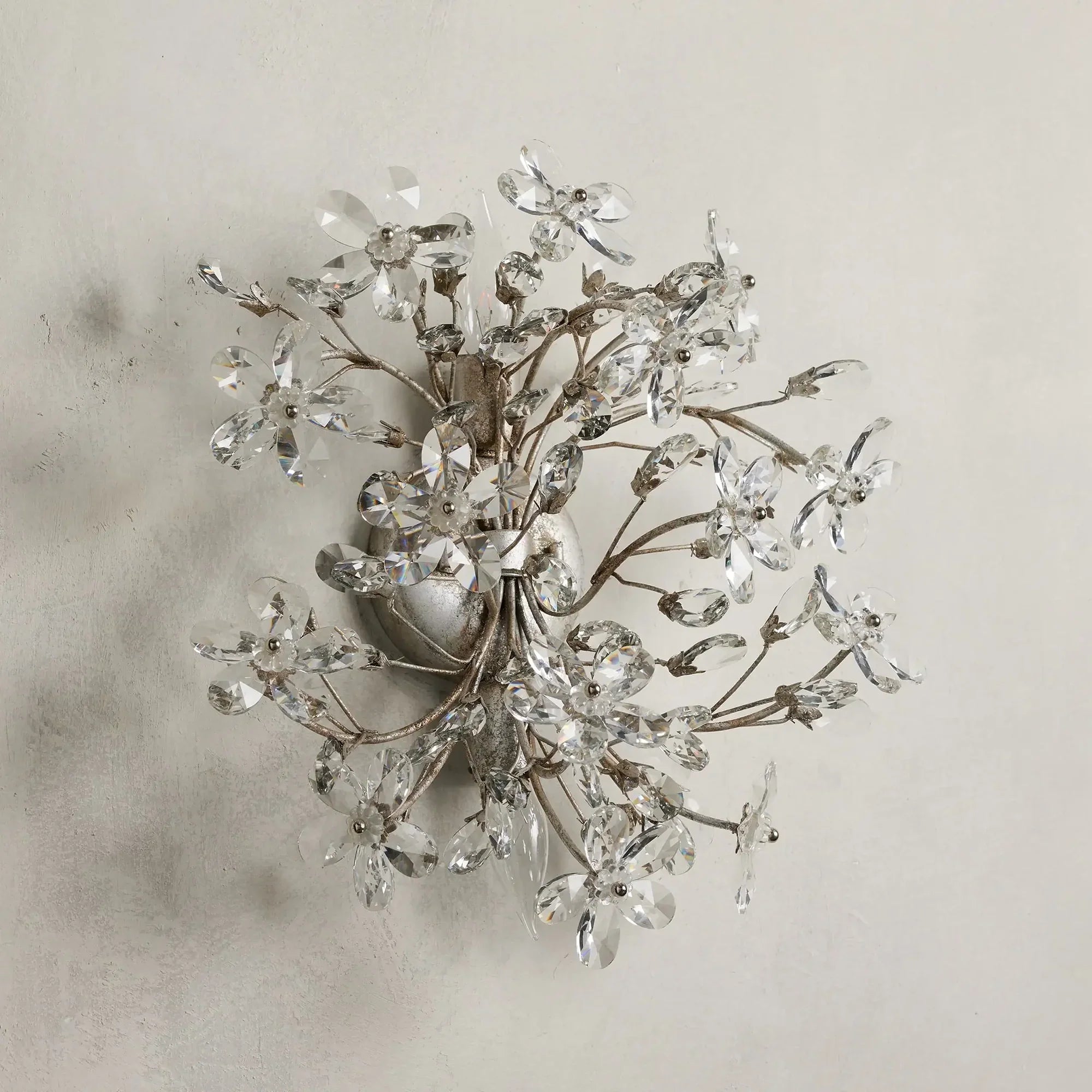 Crystal Flowers Fiore 2-Light Wall Sconce - All Products, Bedroom, Branch, Crystal, Dinner Room, Fiore Series, Ins Review, Wall Sconce- Wall Sconce1-Luxehomezone