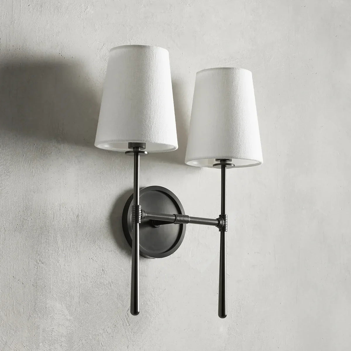 Art Fabric Lamp Shade Rhode Double Wall Sconce - Rhode Series, Wall Sconce- Wall Sconce1-Luxehomezone