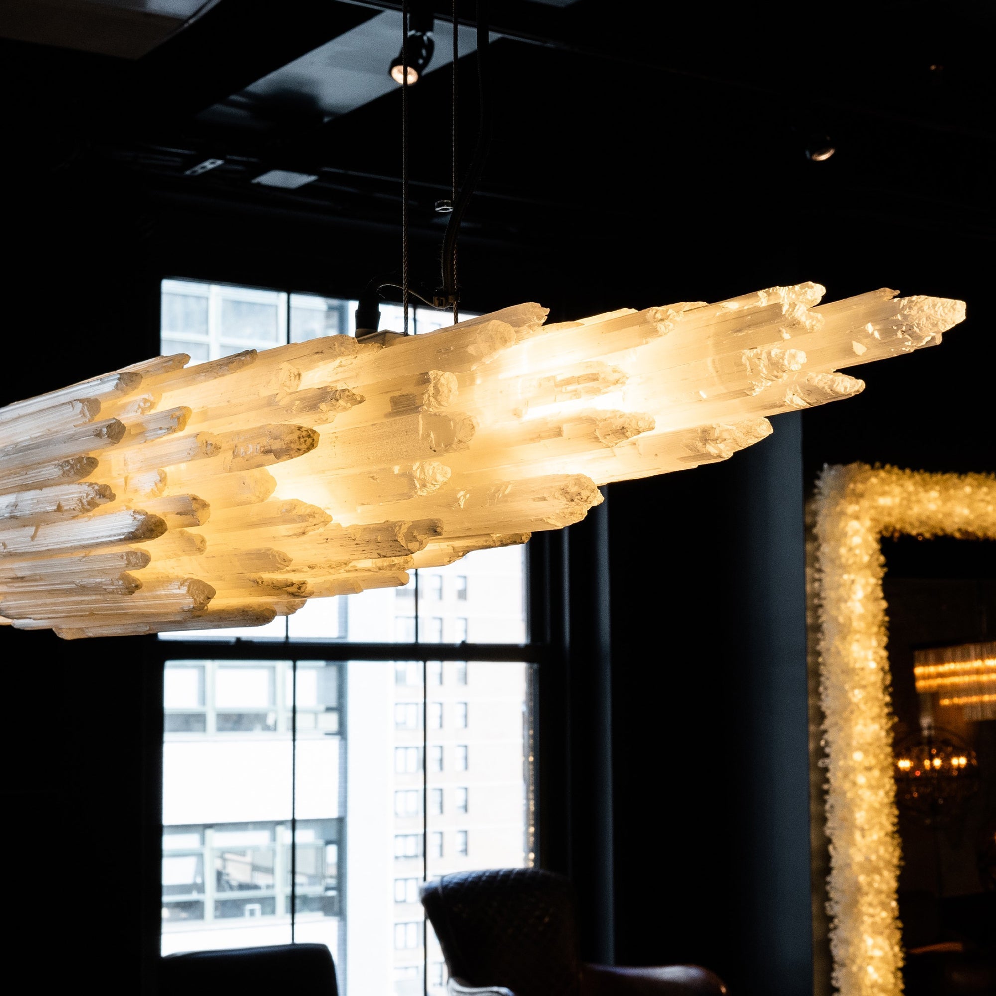 Art Selenite Large Chandelier - Chandelier, Living Room, Selenite Series- Chandelier1-Luxehomezone