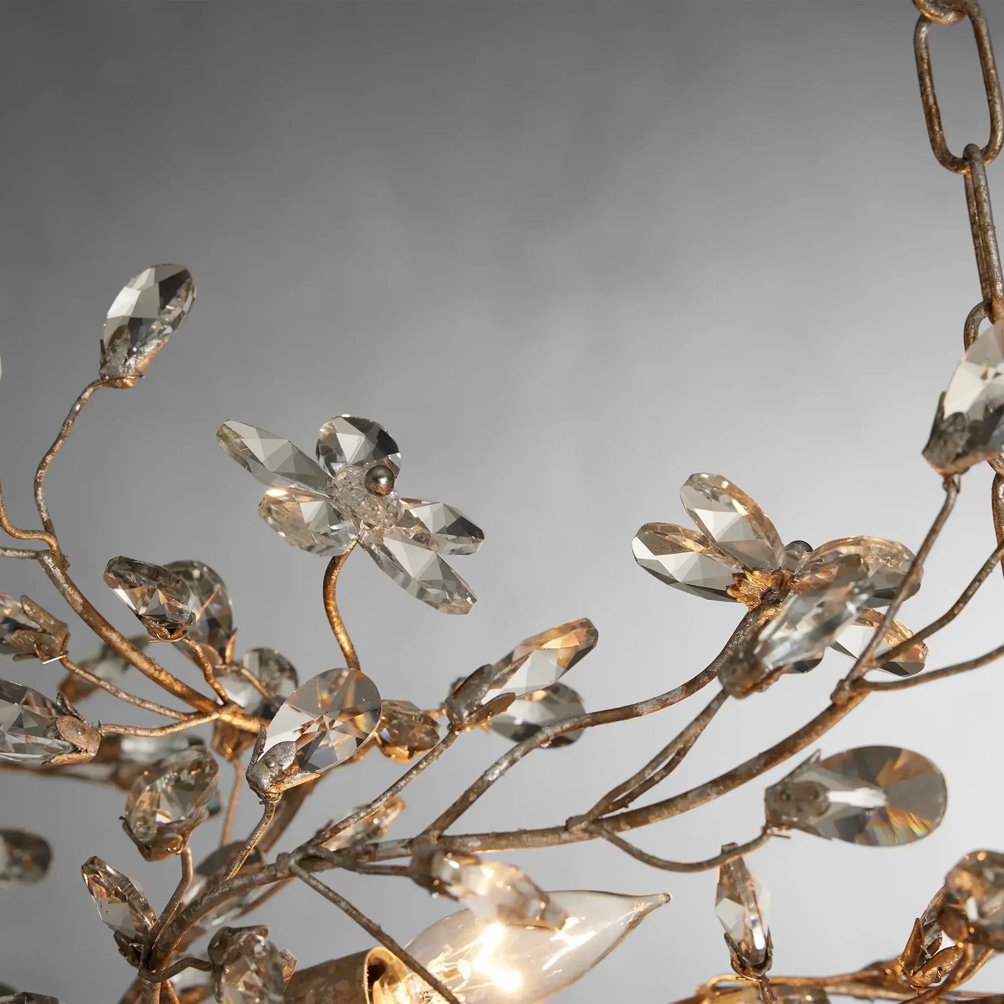 Crystal Flowers Fiore Linear Chandelier - All Products, Bedroom, Best Sellers, Branch, Chandelier, Dinner Room, Fiore Series, Kitchen- Chandelier1-Luxehomezone