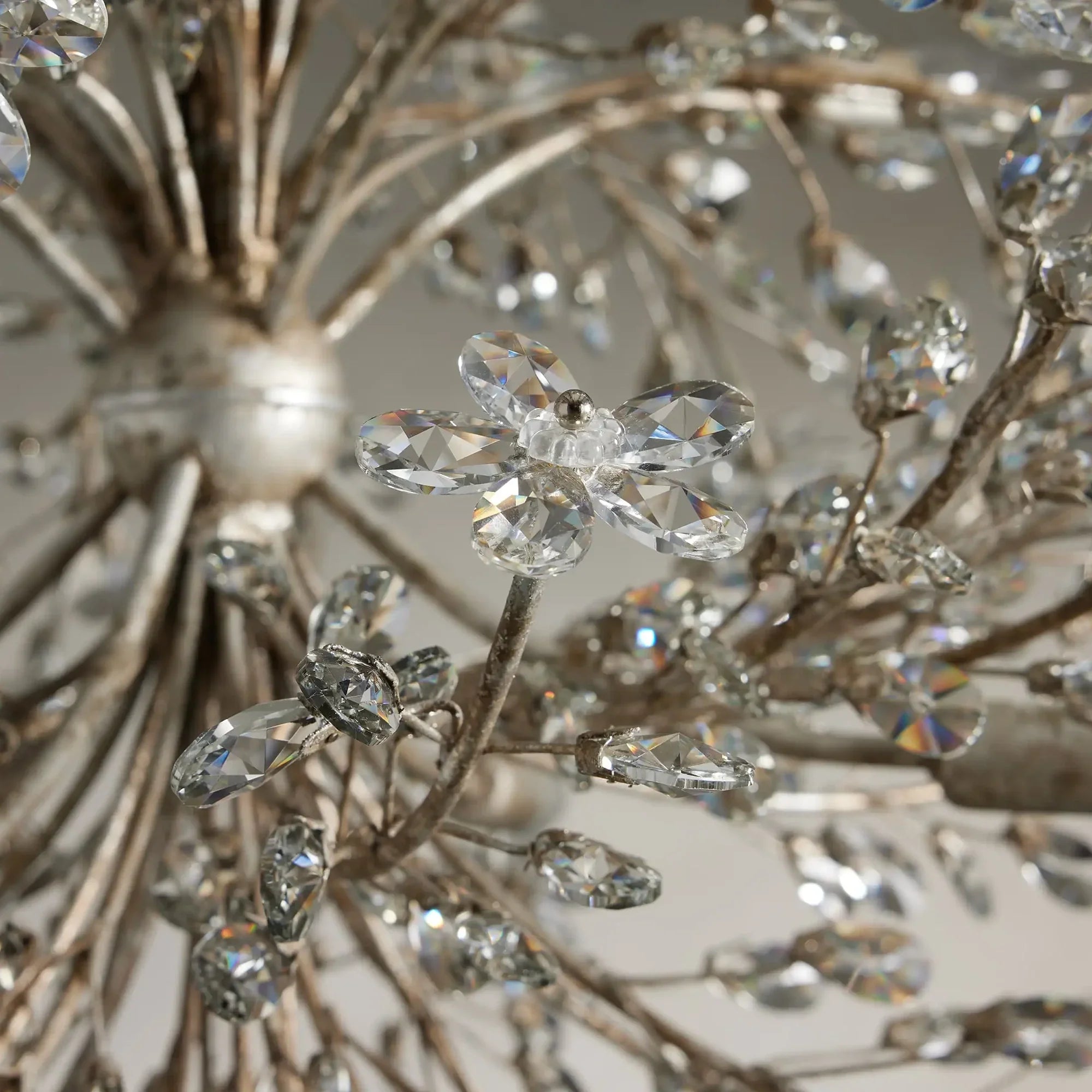 Crystal Flowers Fiore Round Chandelier 8 Light - All Products, Bedroom, Branch, Chandelier, Dinner Room, Fiore Series, Kitchen- Chandelier1-Luxehomezone