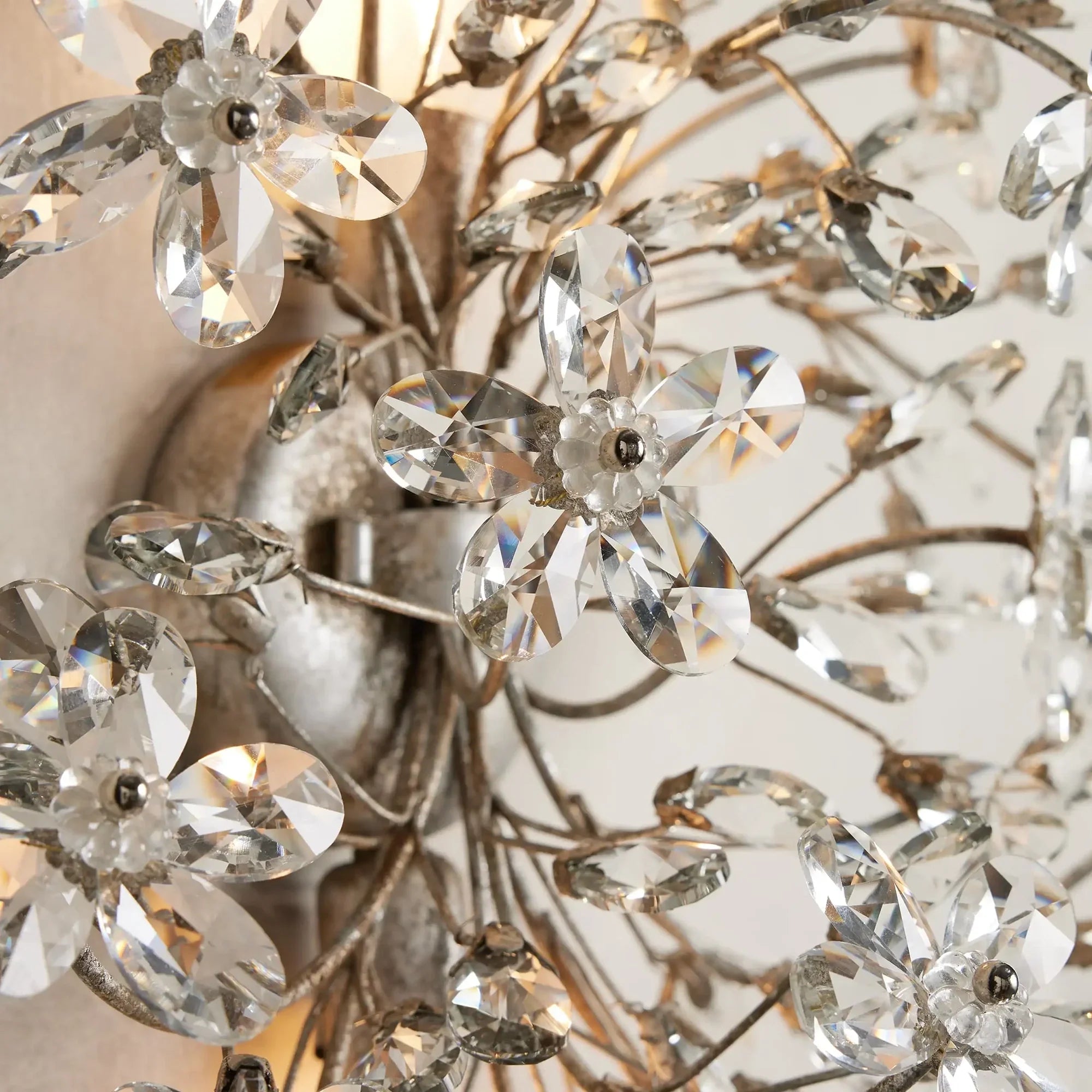 Crystal Flowers Fiore 2-Light Wall Sconce - All Products, Bedroom, Branch, Crystal, Dinner Room, Fiore Series, Ins Review, Wall Sconce- Wall Sconce1-Luxehomezone