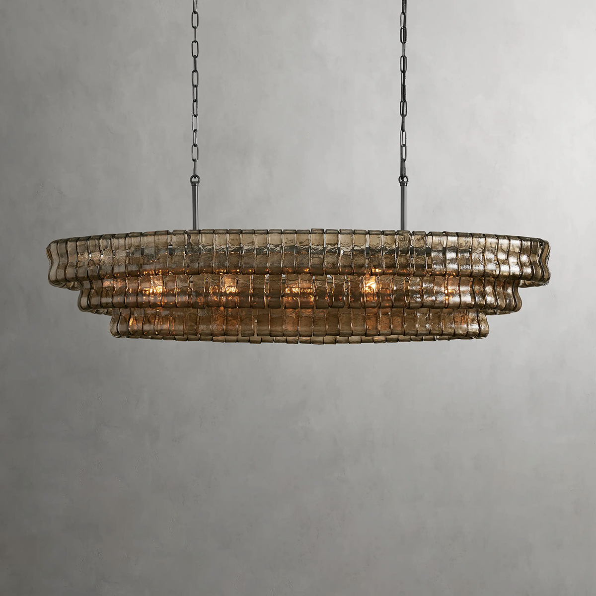 Art Glass Ghiaccio Oval Chandelier - All Products, Best Sellers, Chandelier, Ghiaccio Series, Glass- Chandelier1-Luxehomezone