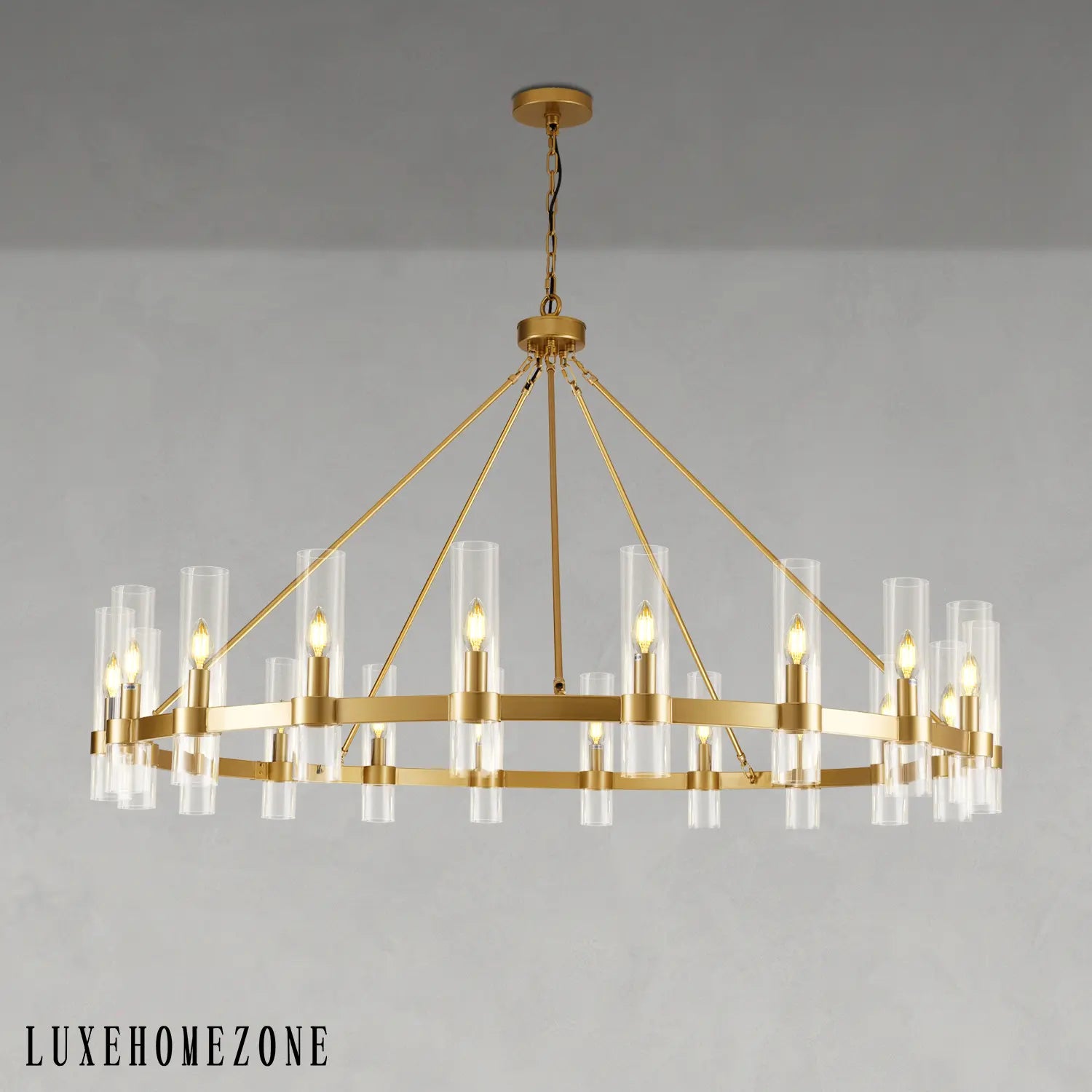 Farmhouse Wagon Wheel Chandelier 60" 70" - Fast Delivery- Chandelier1-Luxehomezone