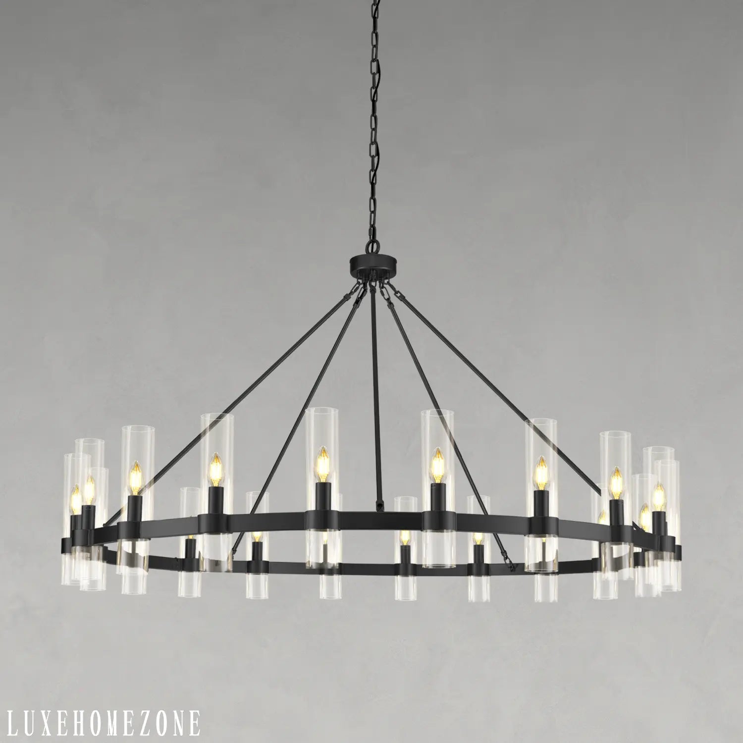 Farmhouse Wagon Wheel Chandelier 60" 70" - Fast Delivery- Chandelier1-Luxehomezone