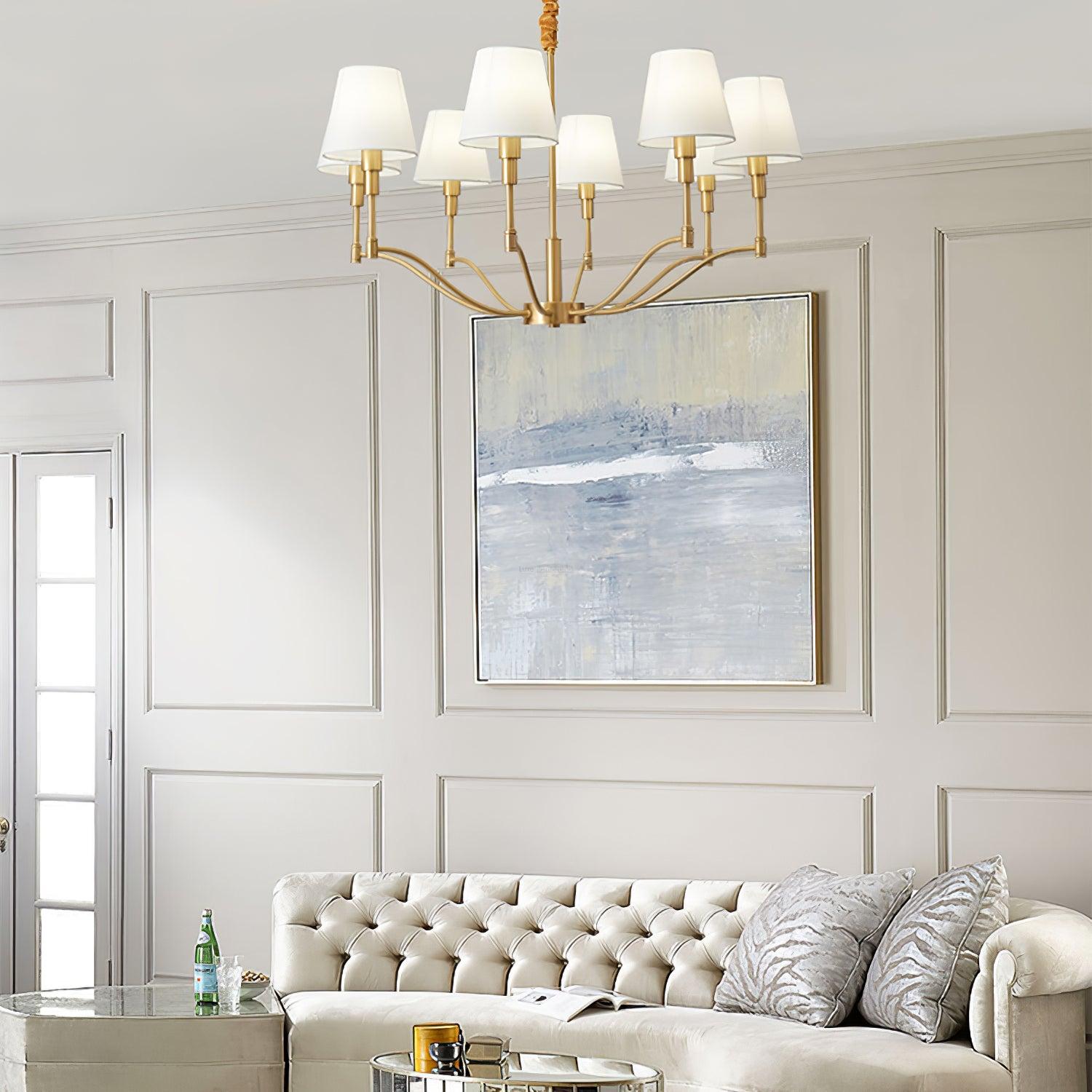 Meridian Mid Century Brass Chandelier with 3/5/8 heads - Variety-1-Luxehomezone