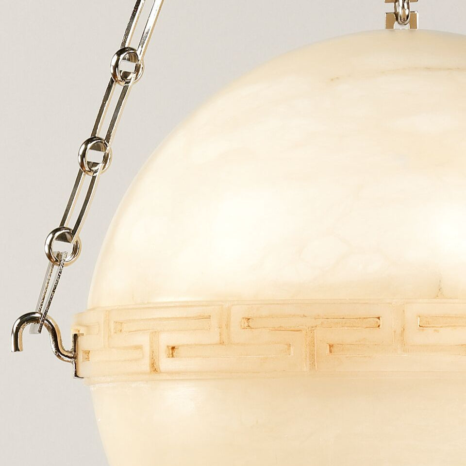 Bosso Alabaster Ball Globe Penadant- Nikel