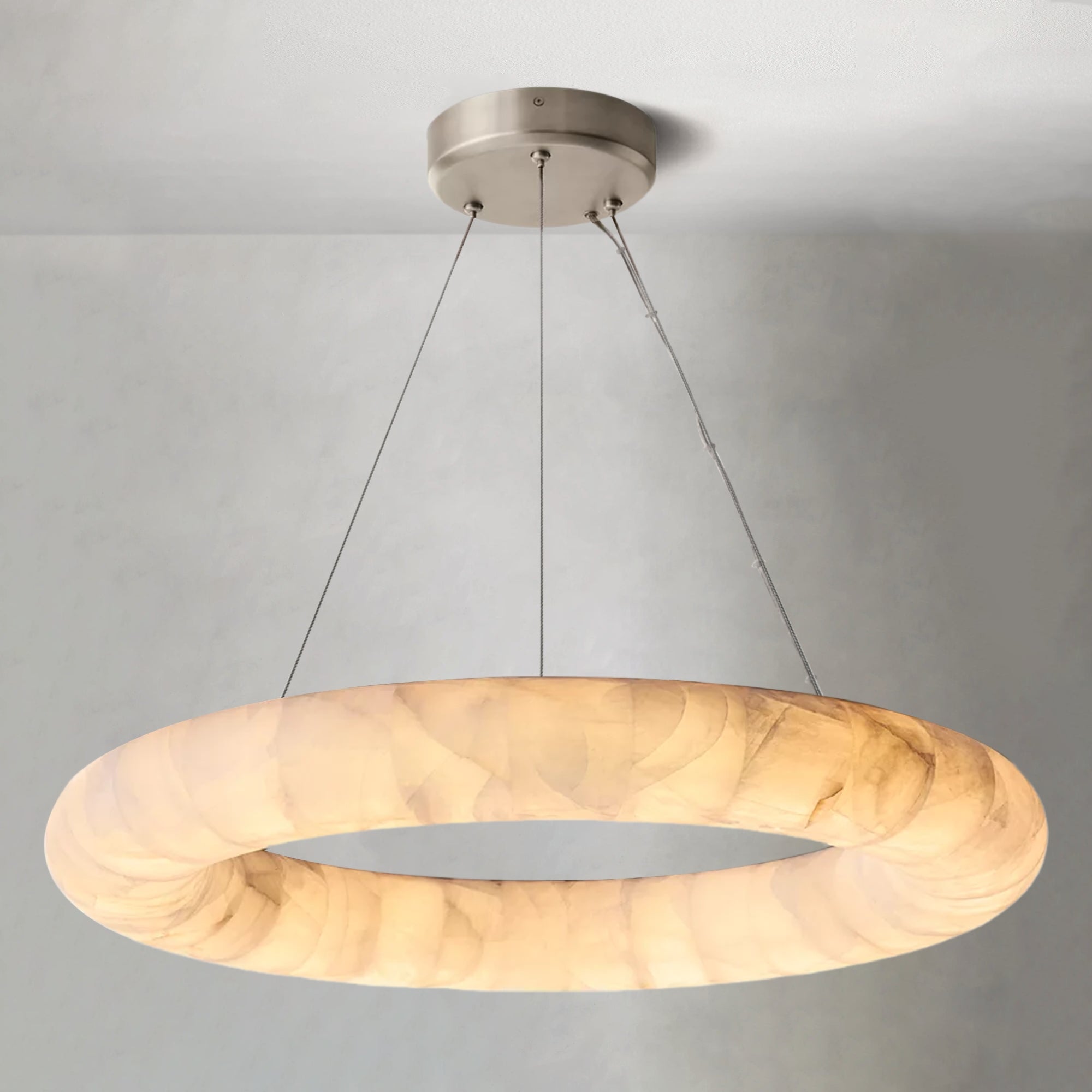 Alabaster Lisse Round Chandelier 30" 40" 60" - Alabaster Lisse, All Products, bathroom, Bedroom, Dining & Kitchen, Living Room, round chandelier- 1-Luxehomezone