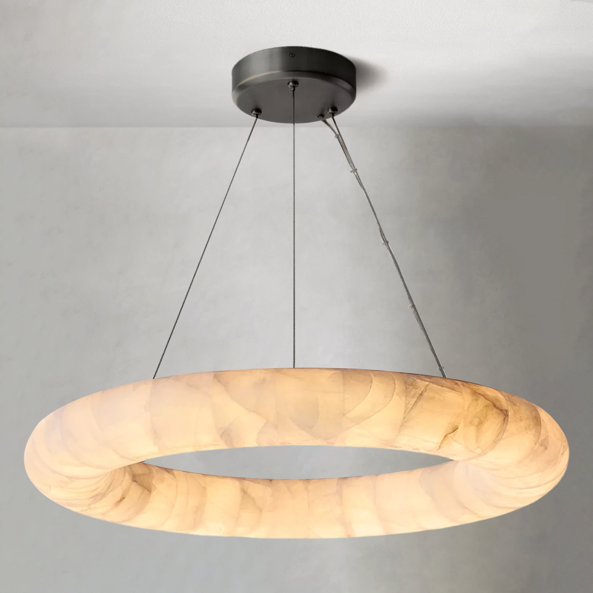 Alabaster Lisse Round Chandelier 30" 40" 60" - Alabaster Lisse, All Products, bathroom, Bedroom, Dining & Kitchen, Living Room, round chandelier- 1-Luxehomezone