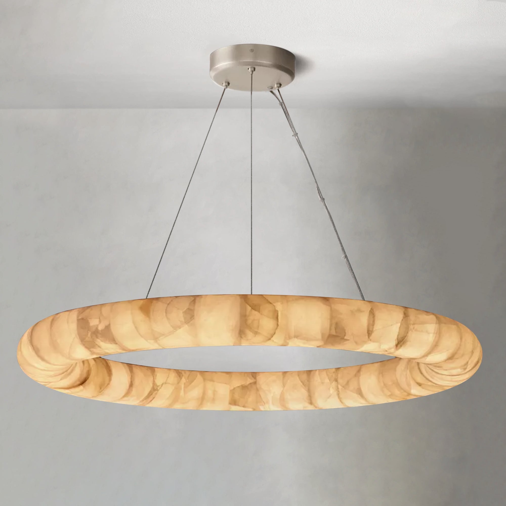 Alabaster Lisse Round Chandelier 30" 40" 60" - Alabaster Lisse, All Products, bathroom, Bedroom, Dining & Kitchen, Living Room, round chandelier- 1-Luxehomezone
