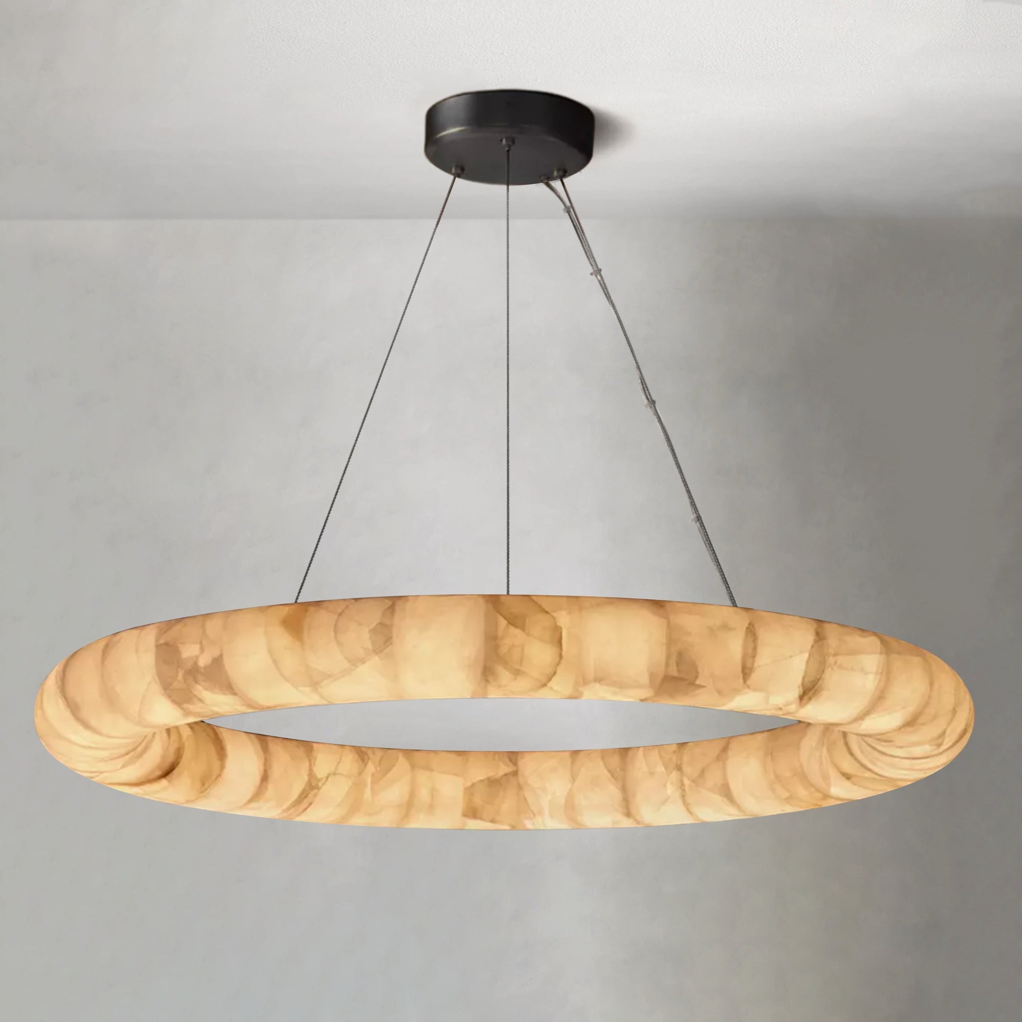 Alabaster Lisse Round Chandelier 30" 40" 60" - Alabaster Lisse, All Products, bathroom, Bedroom, Dining & Kitchen, Living Room, round chandelier- 1-Luxehomezone