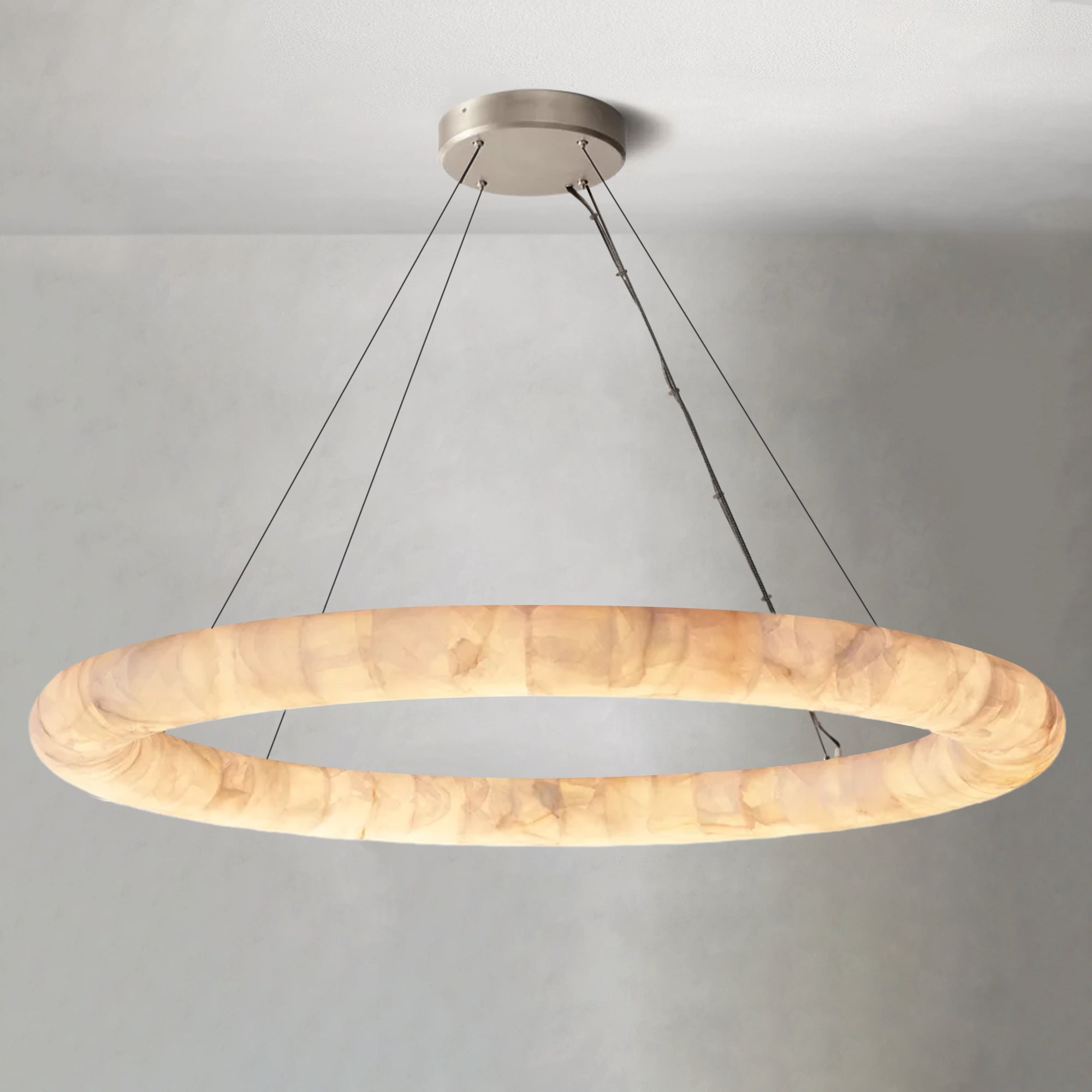 Alabaster Lisse Round Chandelier 30" 40" 60" - Alabaster Lisse, All Products, bathroom, Bedroom, Dining & Kitchen, Living Room, round chandelier- 1-Luxehomezone