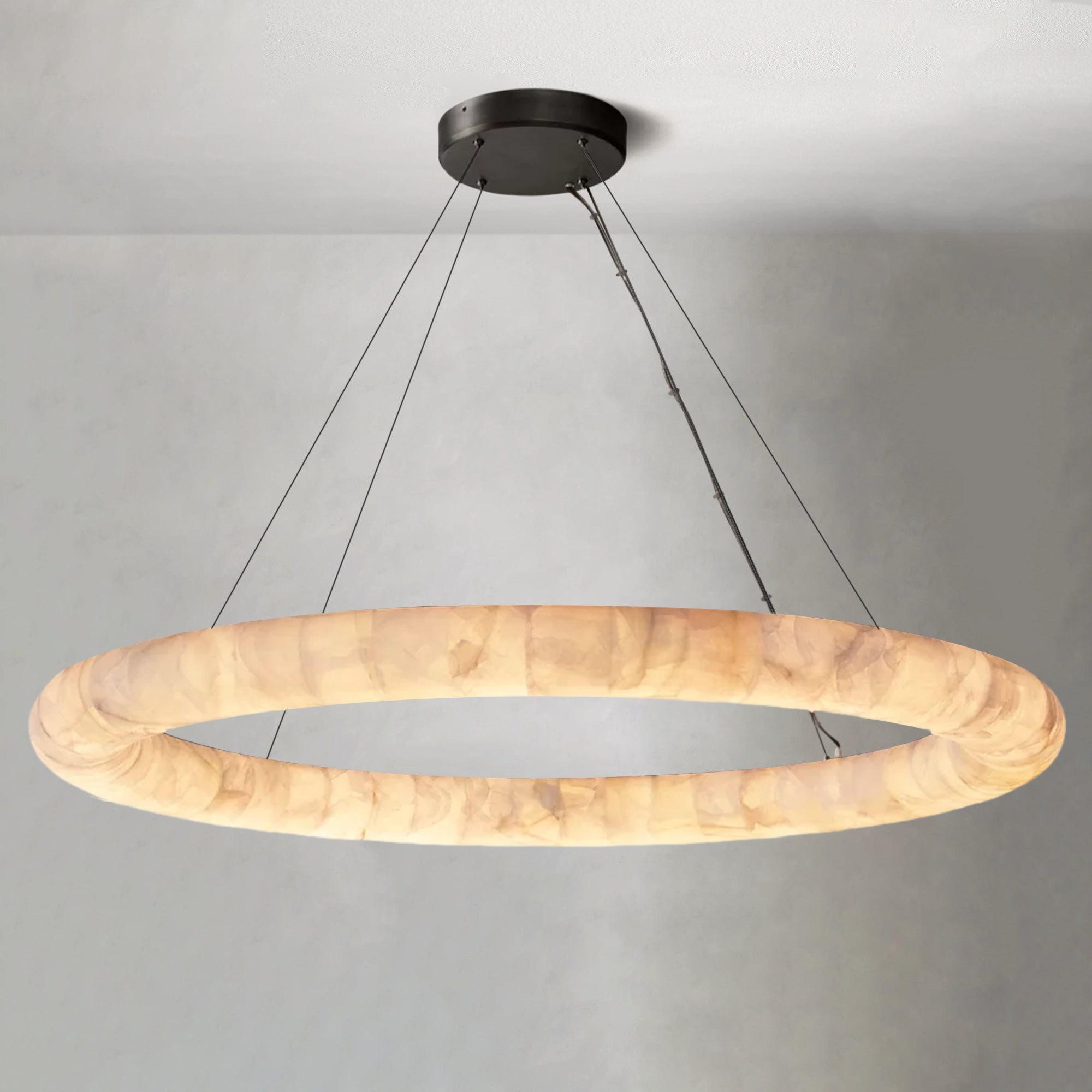 Alabaster Lisse Round Chandelier 30" 40" 60" - Alabaster Lisse, All Products, bathroom, Bedroom, Dining & Kitchen, Living Room, round chandelier- 1-Luxehomezone