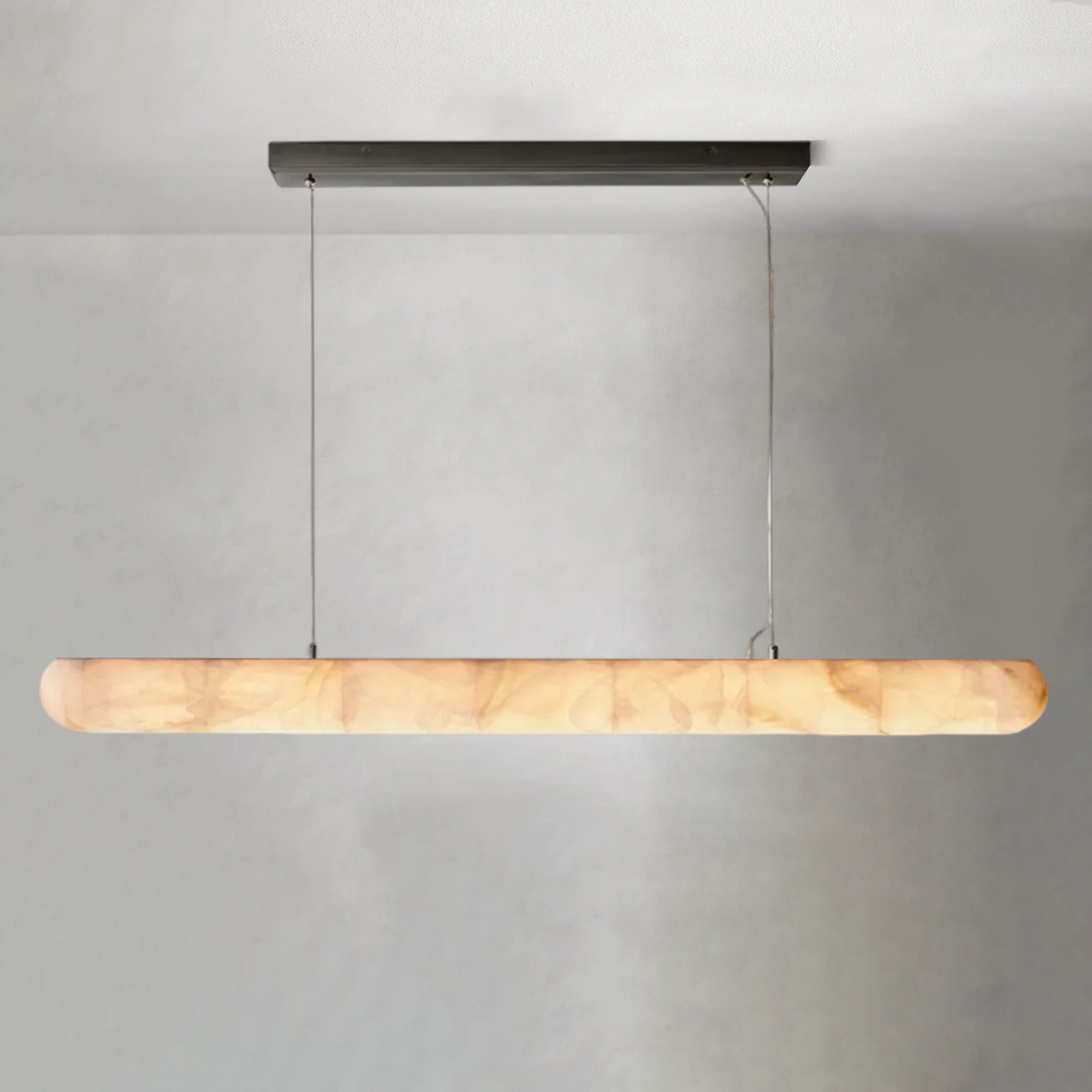 Alabaster Lisse Linear Chandelier 60" 80" - Alabaster Lisse, All Products, Chandelier, Dining & Kitchen, Linear/Rectangular Chandelier, Living Room- 1-Luxehomezone