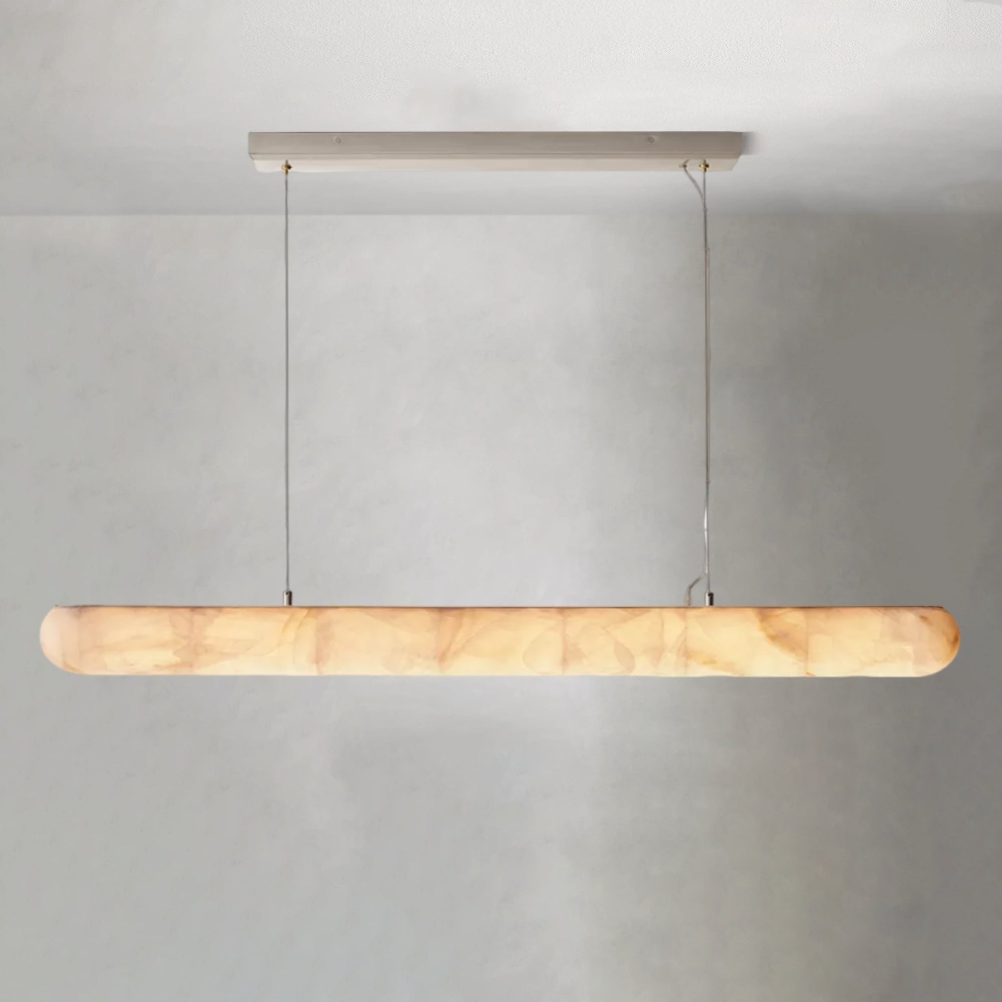 Alabaster Lisse Linear Chandelier 60" 80" - Alabaster Lisse, All Products, Chandelier, Dining & Kitchen, Linear/Rectangular Chandelier, Living Room- 1-Luxehomezone