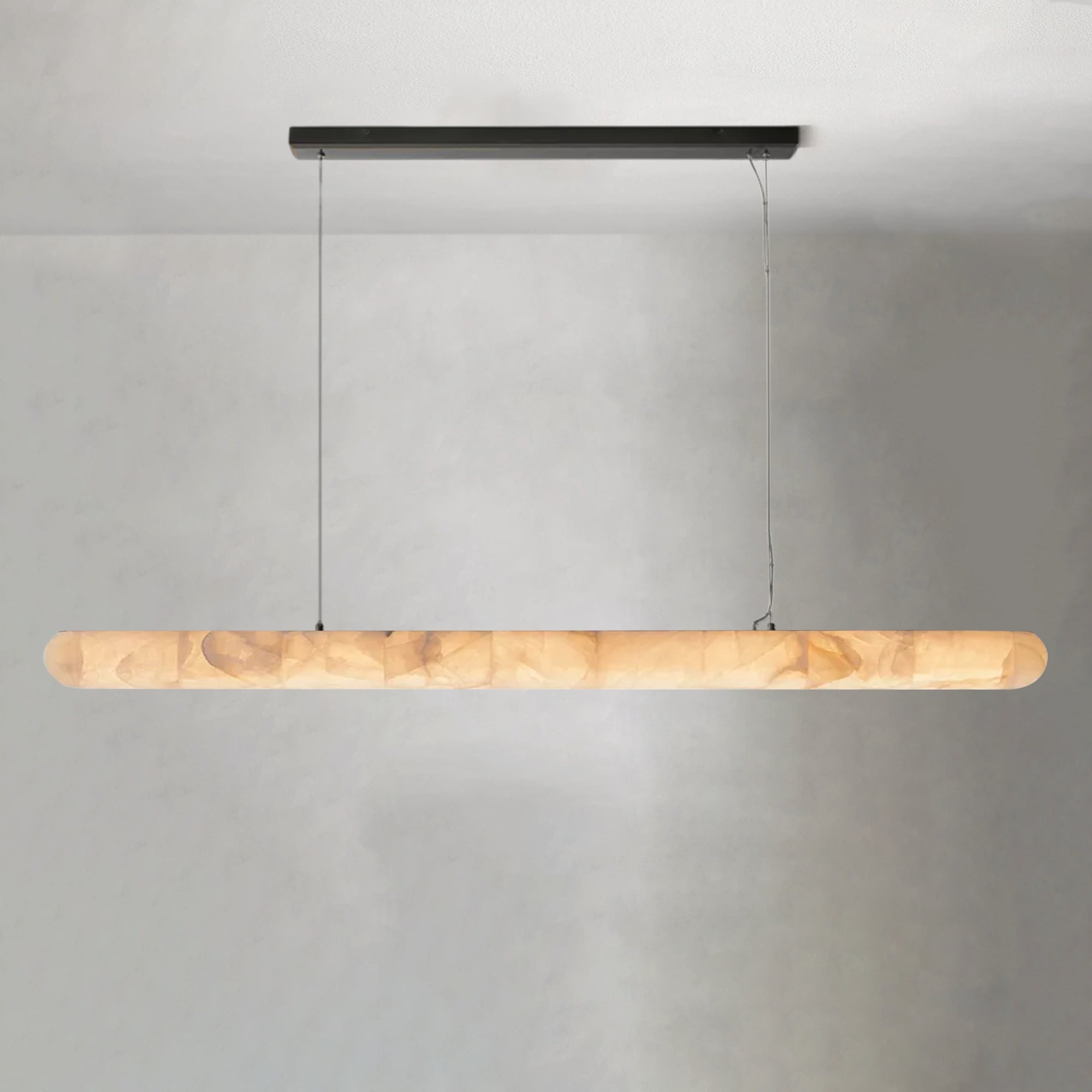 Alabaster Lisse Linear Chandelier 60" 80" - Alabaster Lisse, All Products, Chandelier, Dining & Kitchen, Linear/Rectangular Chandelier, Living Room- 1-Luxehomezone