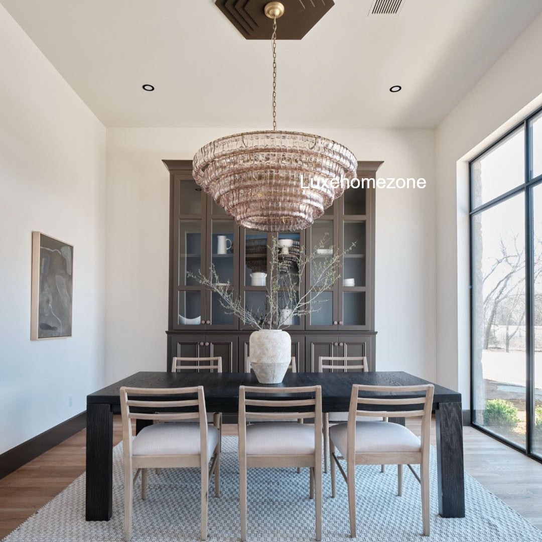 Art Ghiaccio Glass Round Chandelier 24" 36" 48" 60"