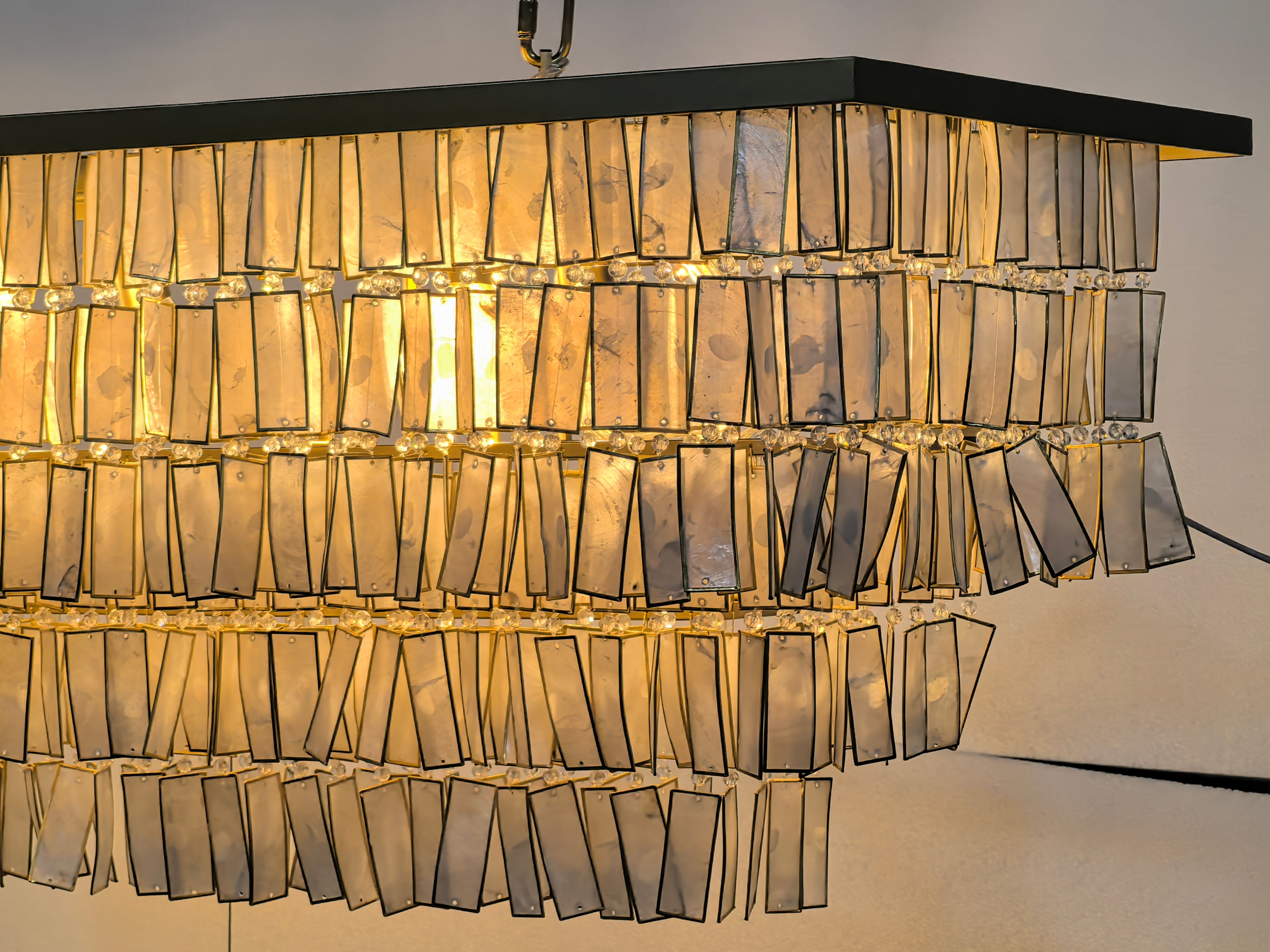 Simone 48" 6-Light Linear Capiz Shell Chandelier