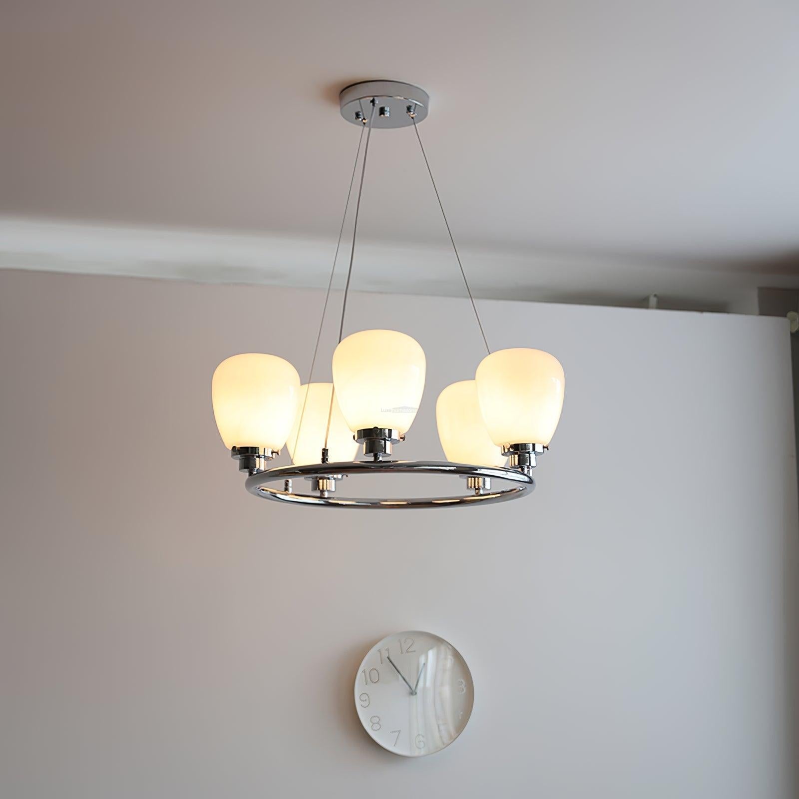 Werner Chandelier ∅ 17.7″ - Bend, Marshmallow Chandelier-1-Luxehomezone