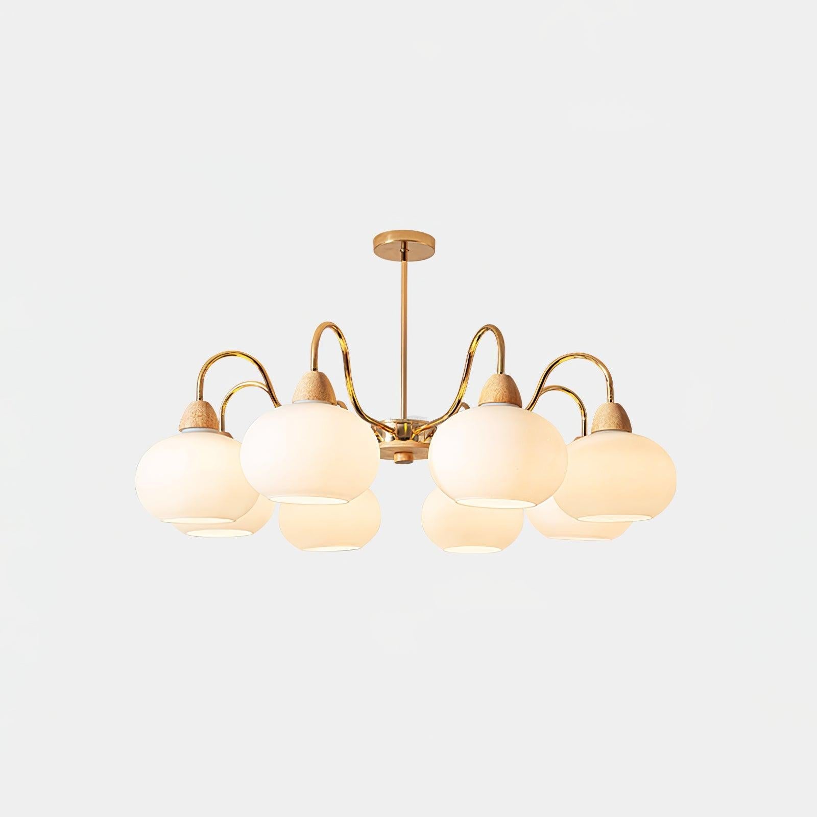Glass Persimmon Chandelier with 3/5/6/8 heads - Glass Chandelier, Persimmon-1-Luxehomezone