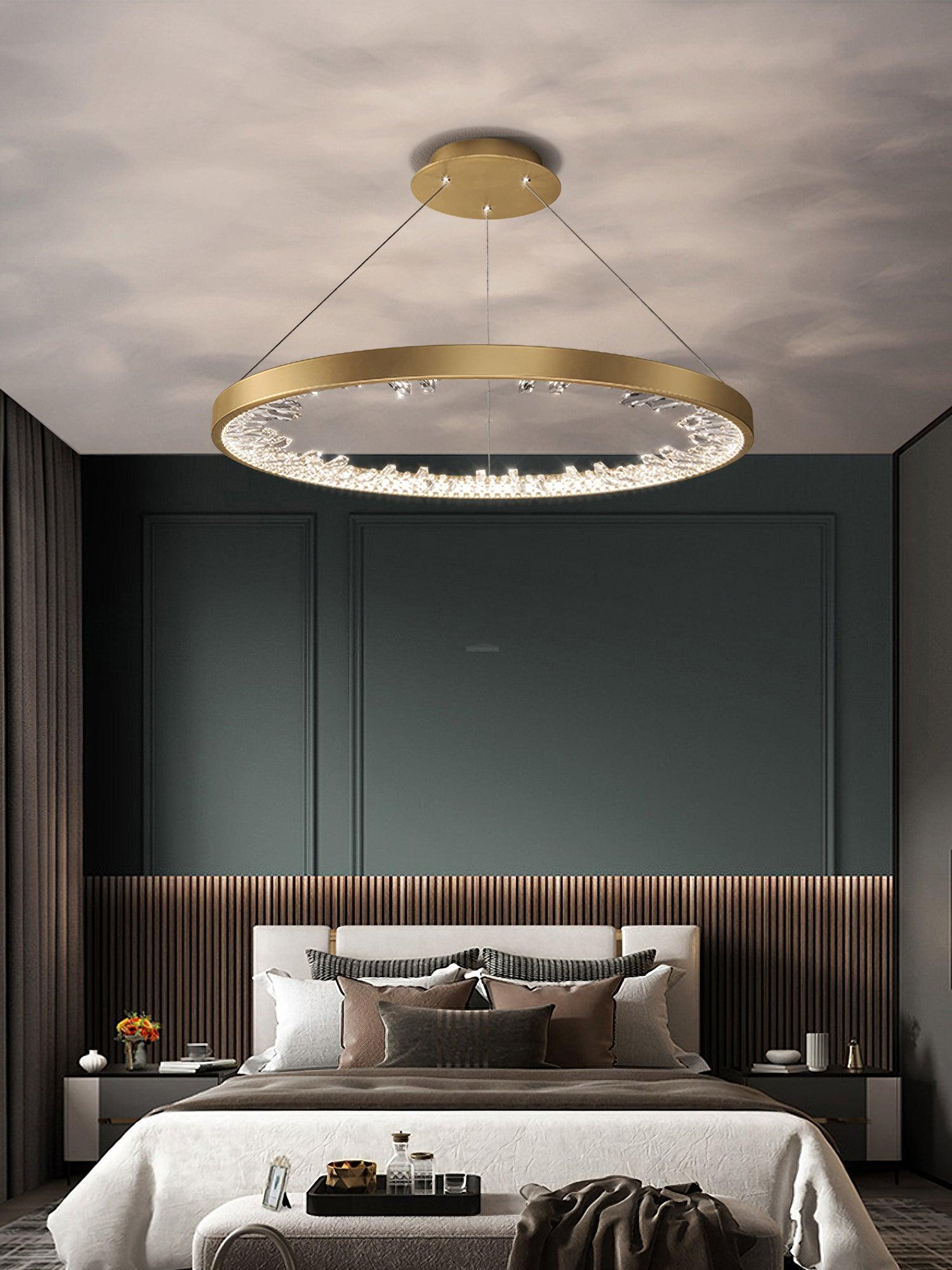 Luxury Circle Crystal Chandelier ∅ 15.7″ - Crystals-1-Luxehomezone