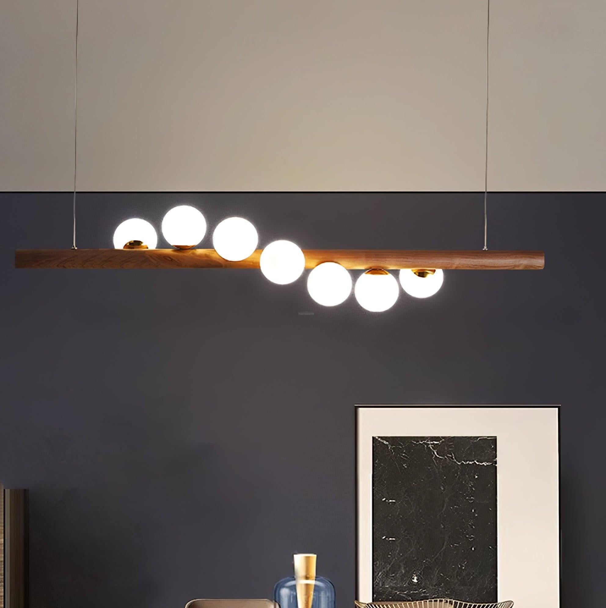 Scandinavian Wooden Pendant - Walnut & White, Wood-1-Luxehomezone