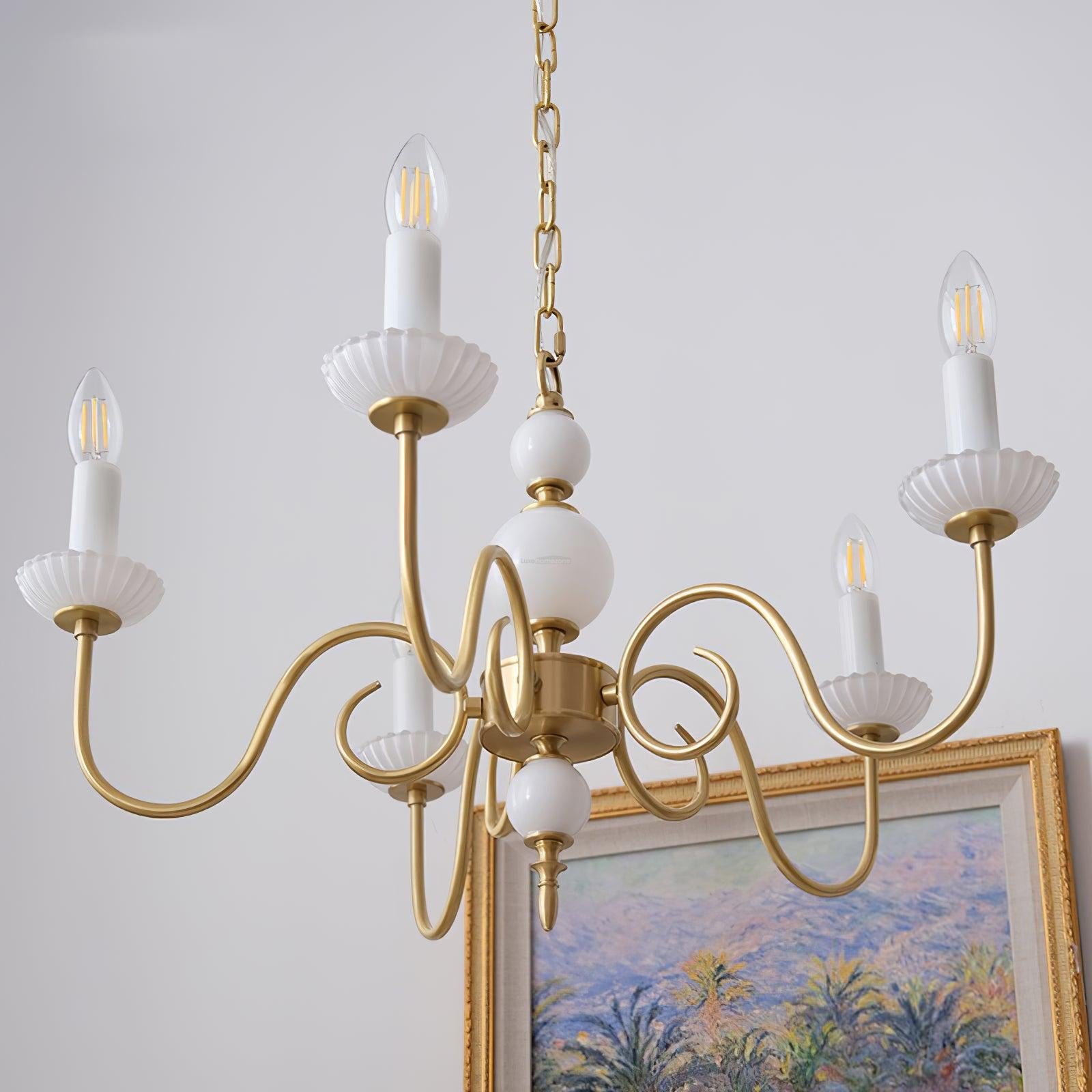 Candle Style Carlita Chandelier with 3/5 heads - Candle-1-Luxehomezone