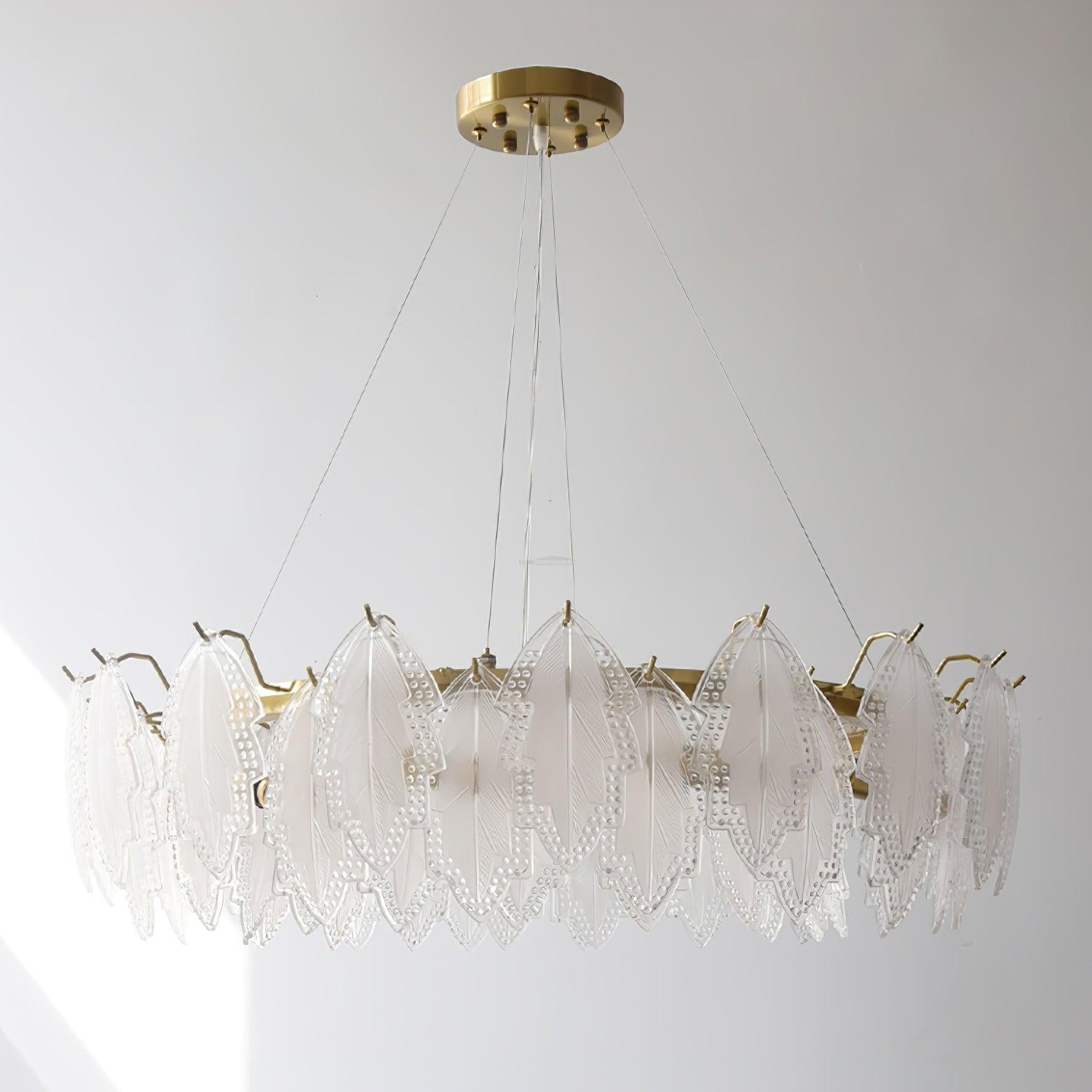 Maple Leaf Type Glass Chandelier - Cylinder-1-Luxehomezone