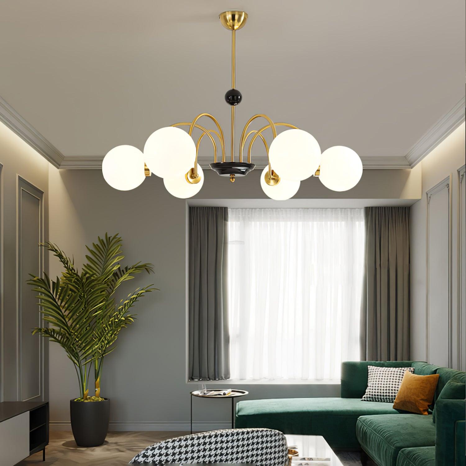 Yisu Glass Globe Chandelier with 3/4/5/6/8 heads - Bend, Marshmallow Chandelier, Optimized-1-Luxehomezone