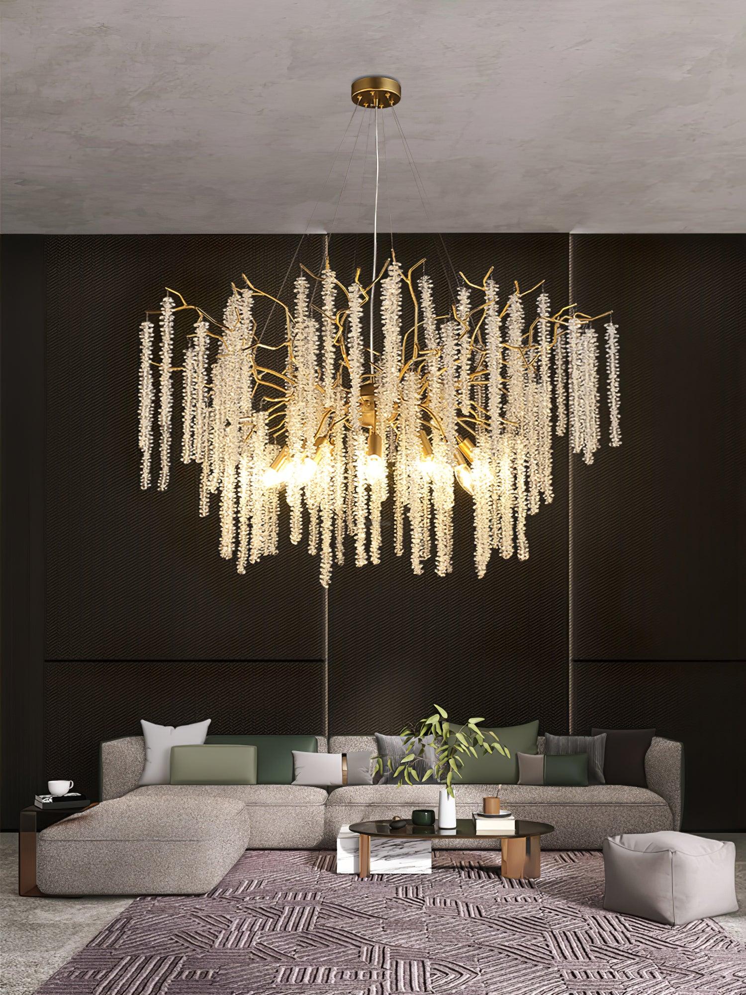 Wisteria Flower Style Crystal Chandelier For Living Room - Luxehomezone