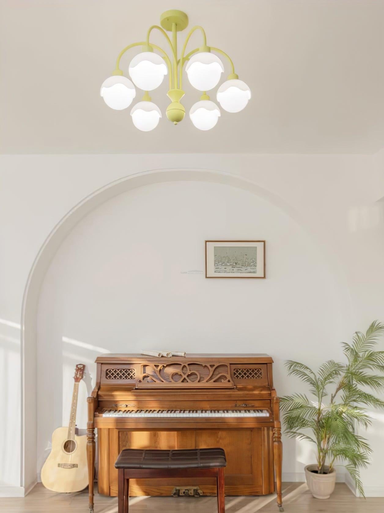Creamy Lychee Matcha Chandelier with 4/6 heads - Zahara-1-Luxehomezone