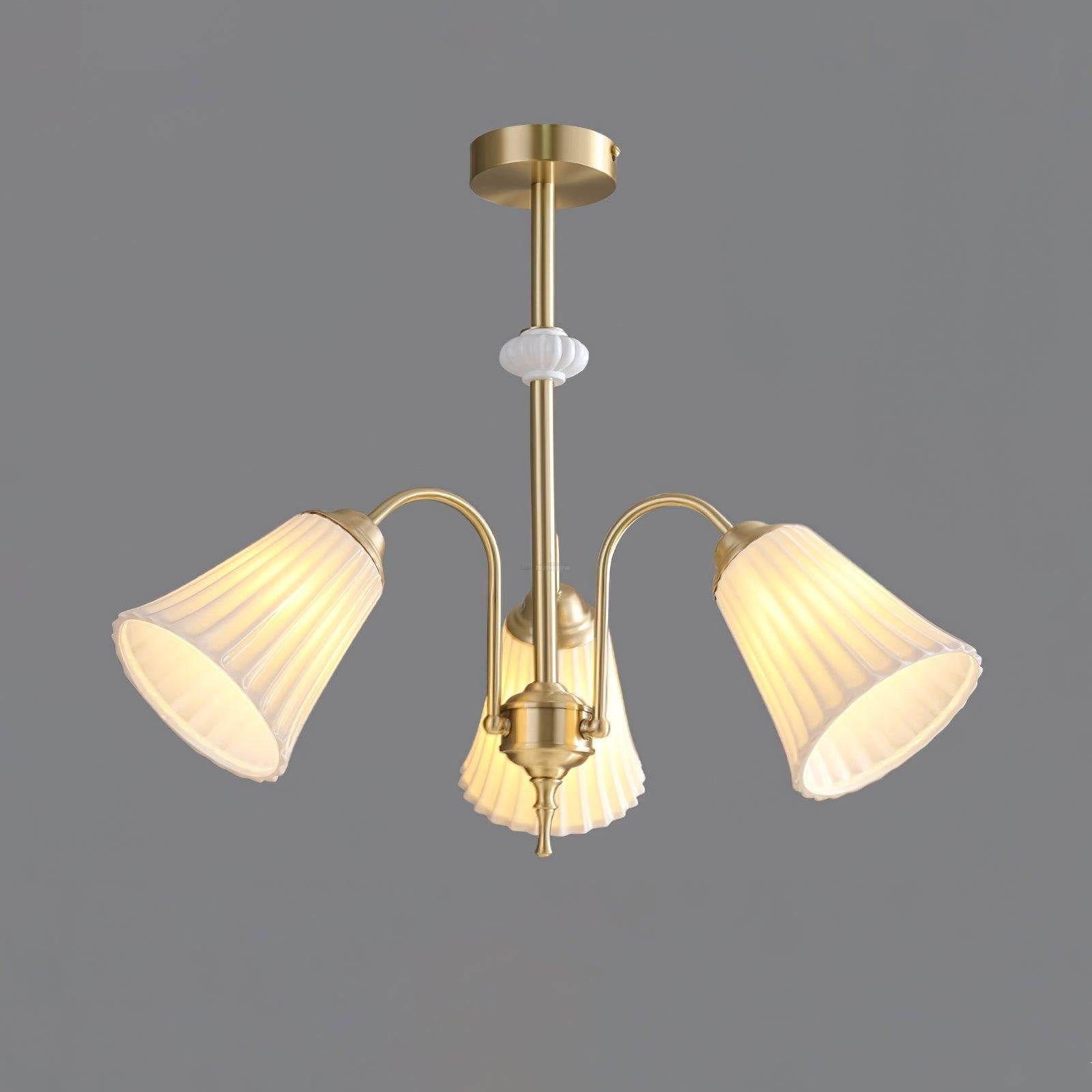 Medieval Ceramic Trumpet Chandelier with 3/5/8 lamps - Flower Ceramic-1-Luxehomezone
