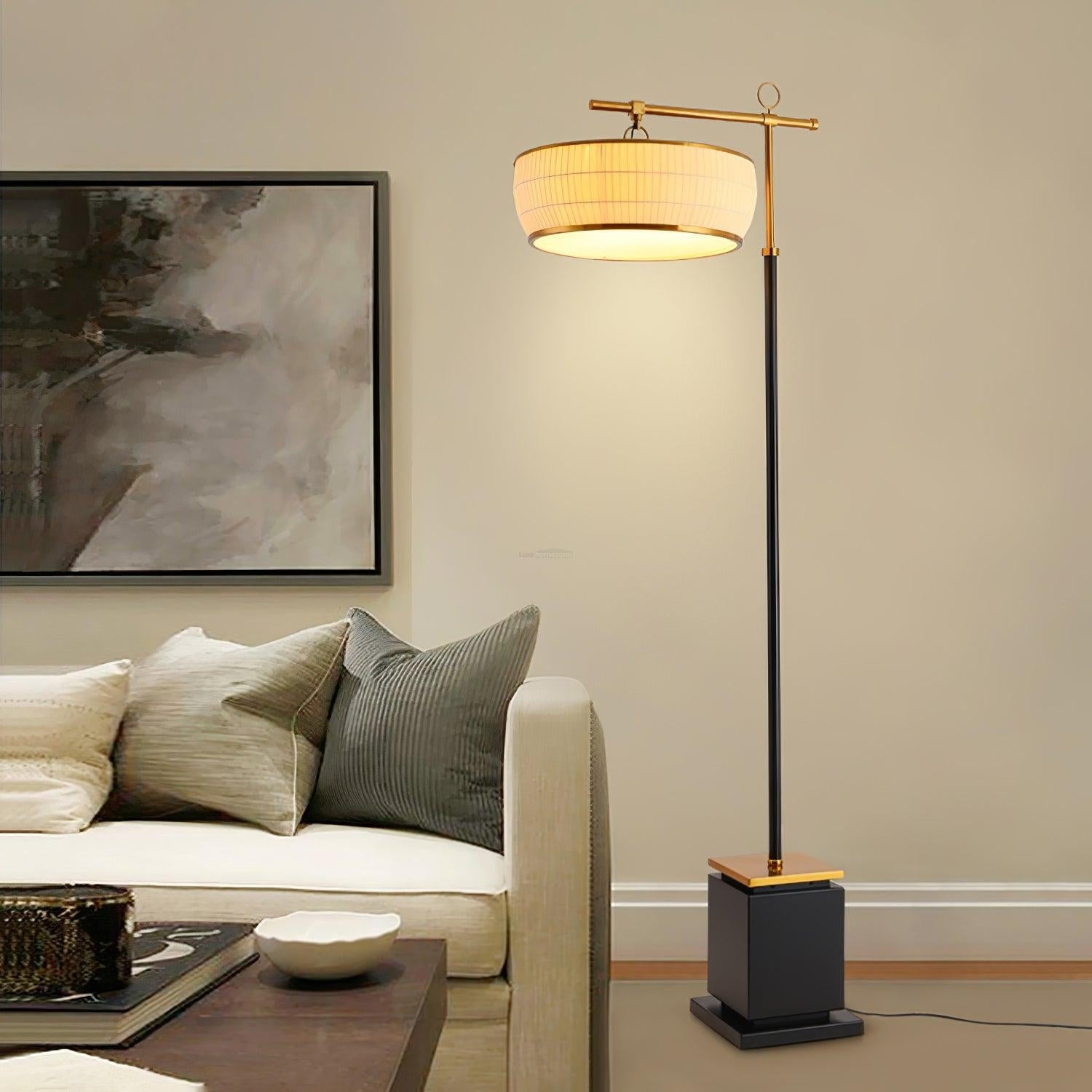 Hejun Fabric Floor Lamp W 24.4″ - Drapery-1-Luxehomezone