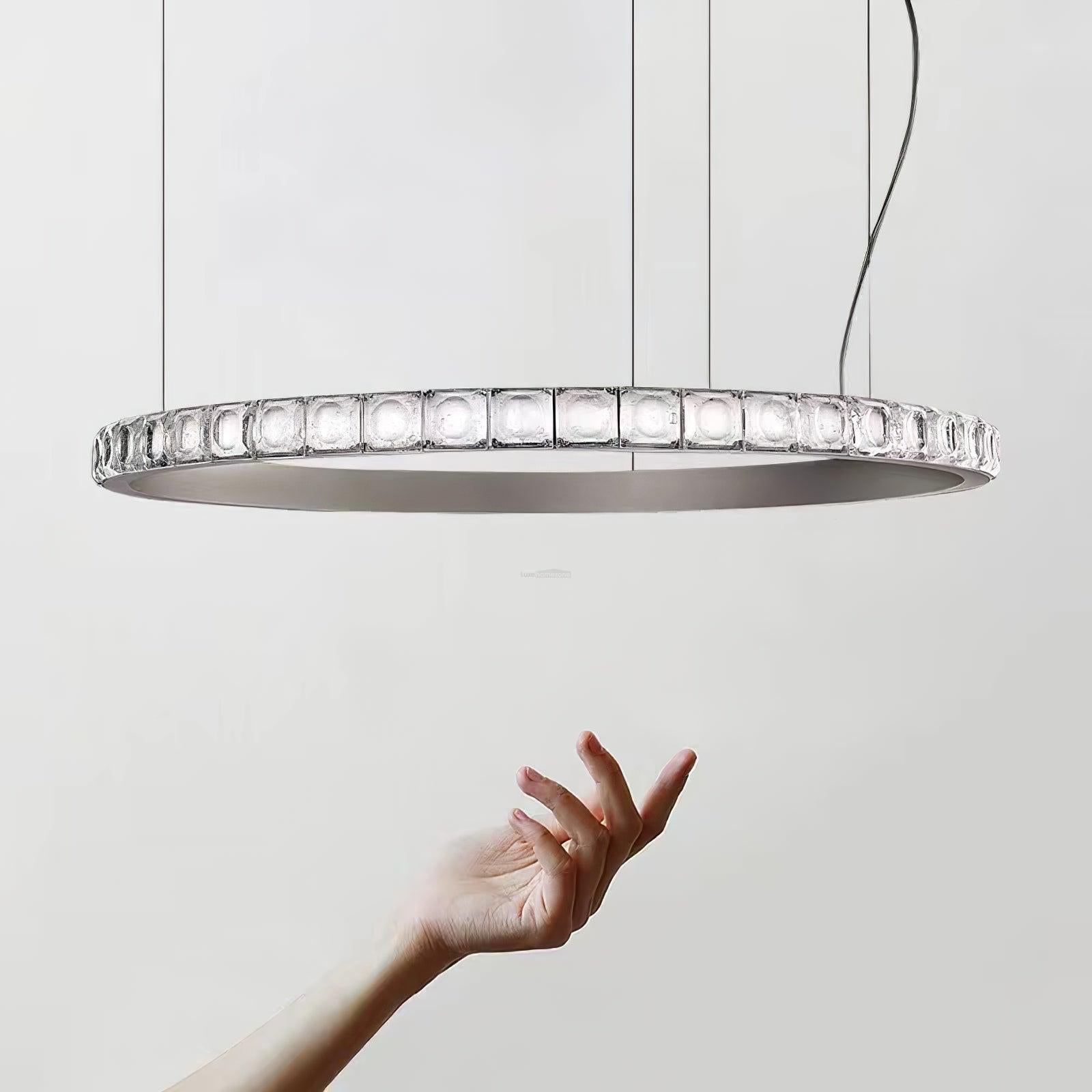 Aura Ring Chandelier ∅ 15.7″ - Straps-1-Luxehomezone