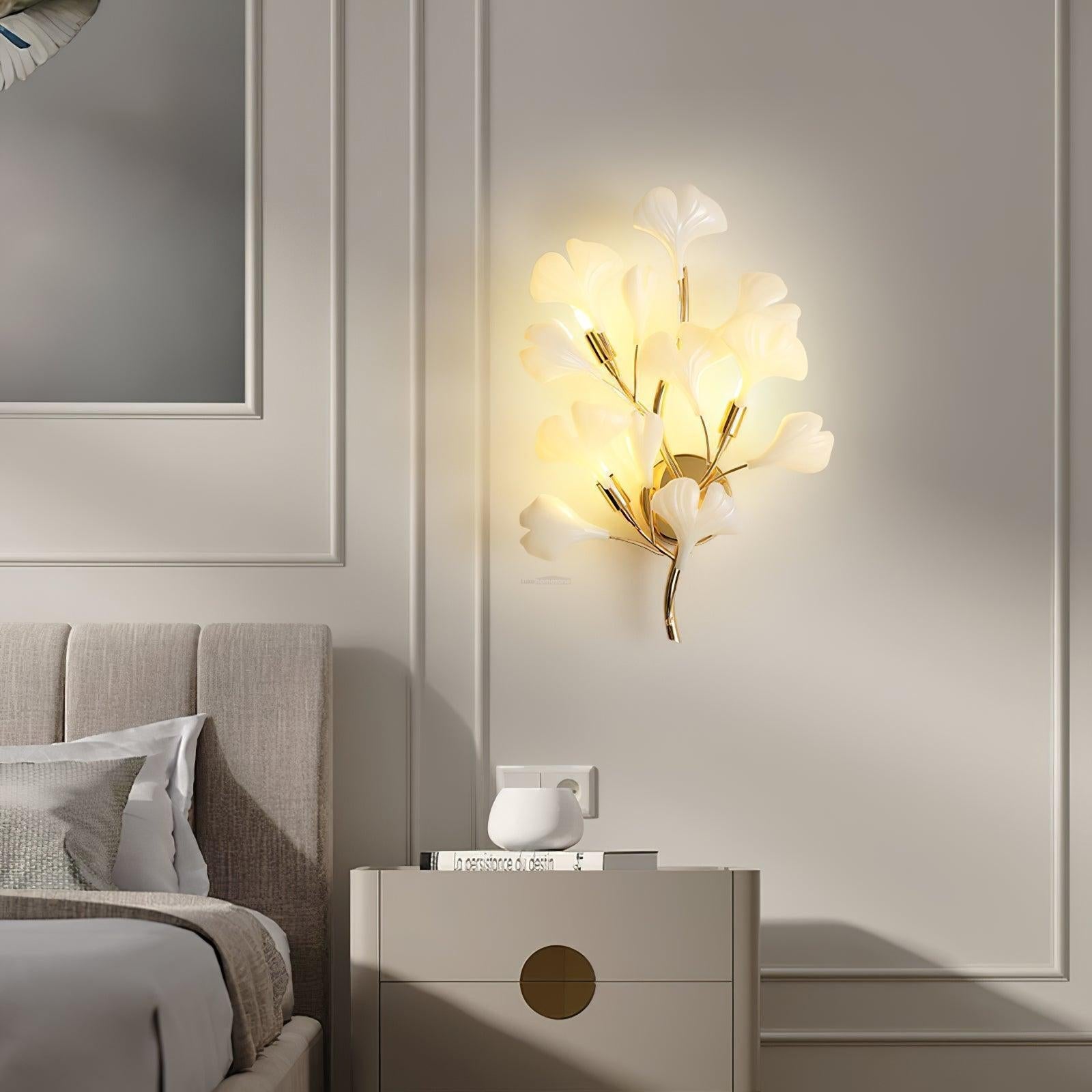 Gingko Wall Lamp with Leaves - Luxehomezone
