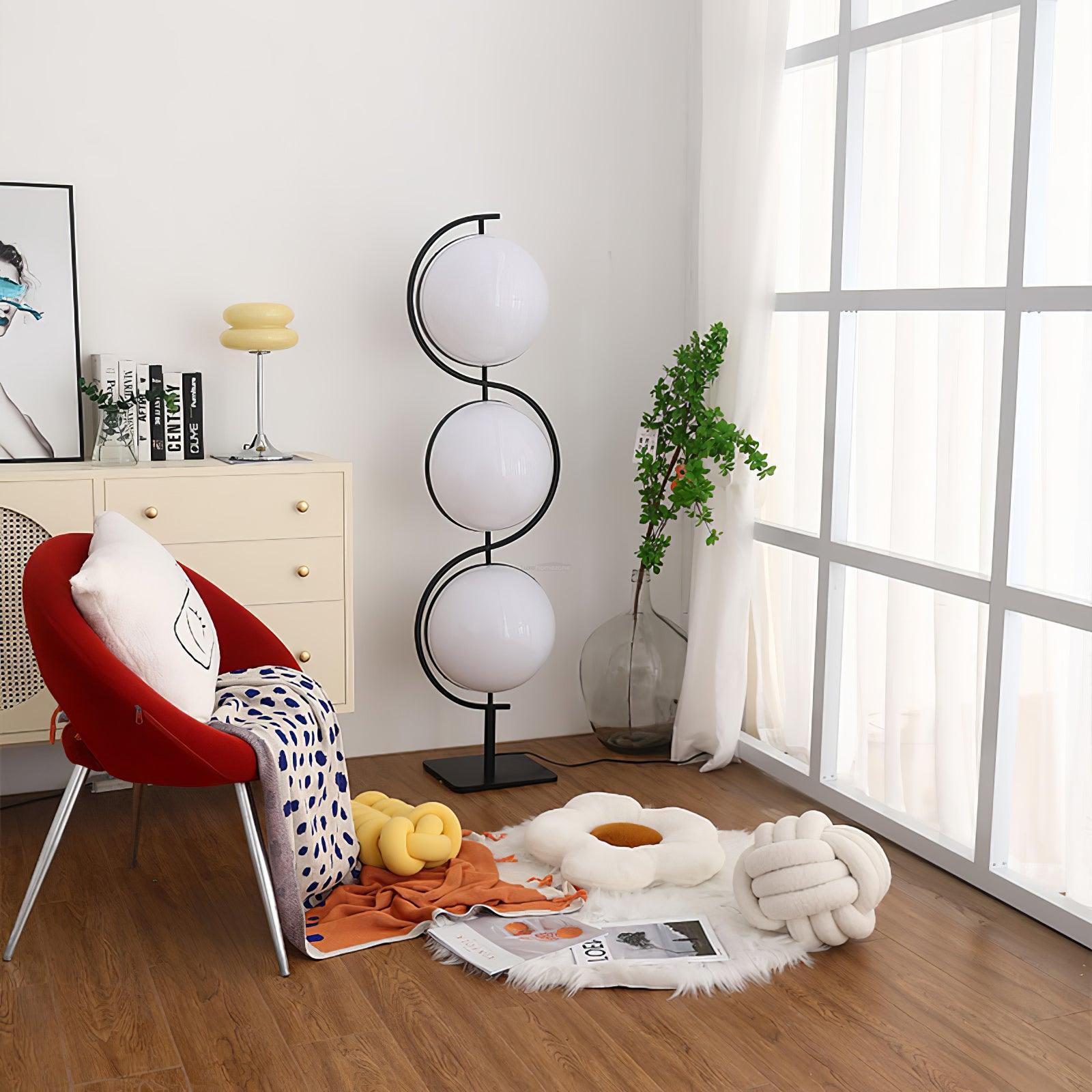 Triple Balls Floor Lamp ∅ 15.7″ - Lava-1-Luxehomezone