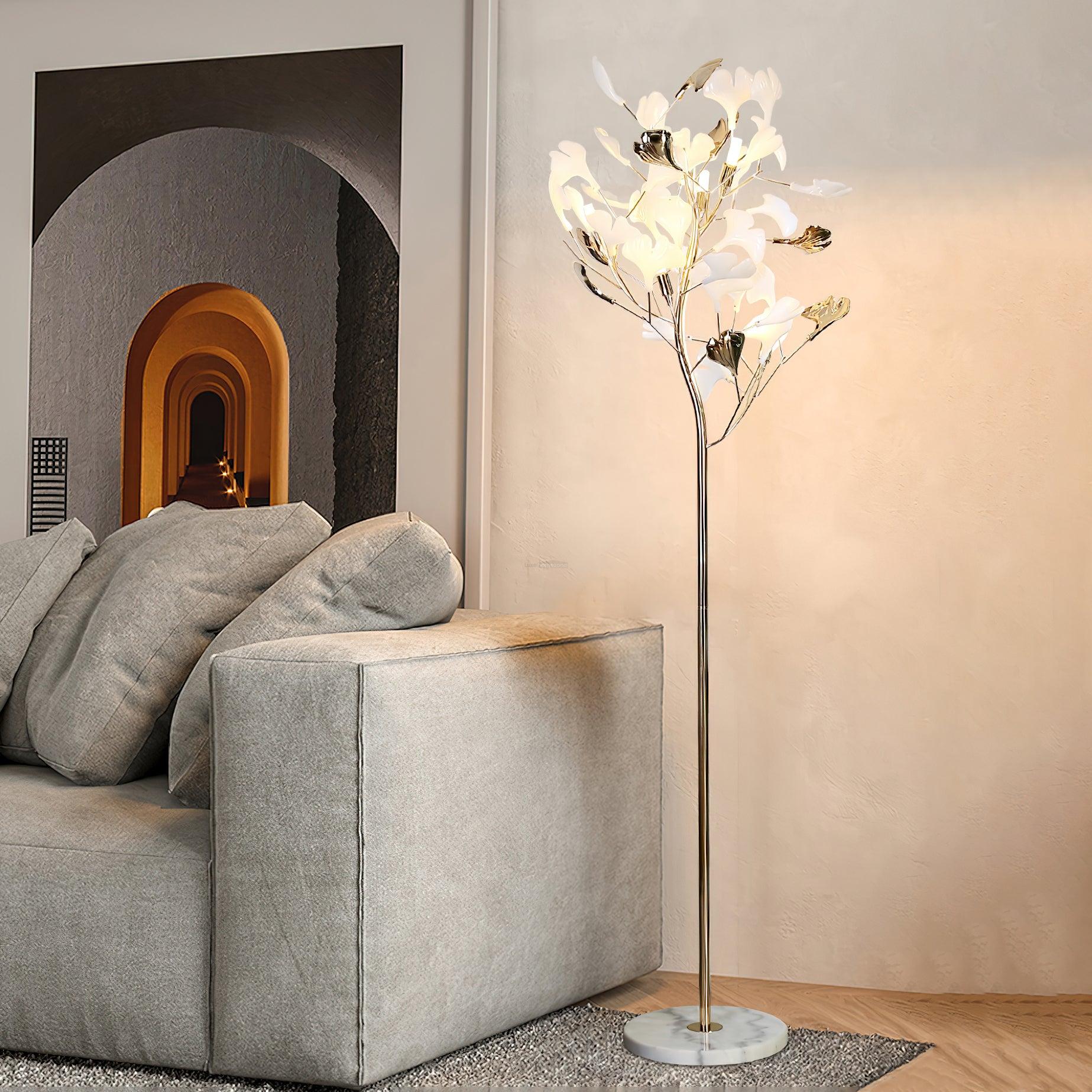 Gingko Leaves Floor Lamp - Gingko, Gingko Chandelier-1-Luxehomezone