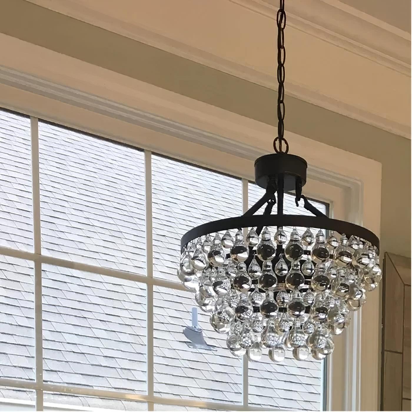 Unique Tiered Crystal Chandelier Φ 15.7″ - Crystals-1-Luxehomezone