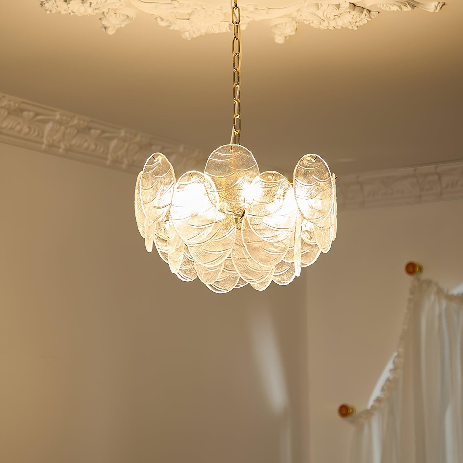 Victorian Disc Round Chandelier - Gold & Clear-1-Luxehomezone