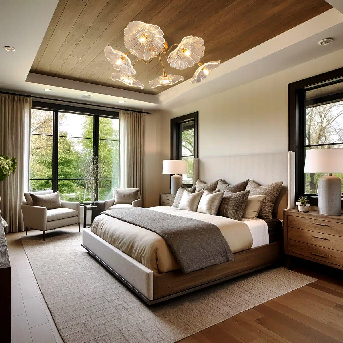 Lotus Leaf Glass Ceiling Lamp ∅ 31.5″/39.4'' - Luxehomezone