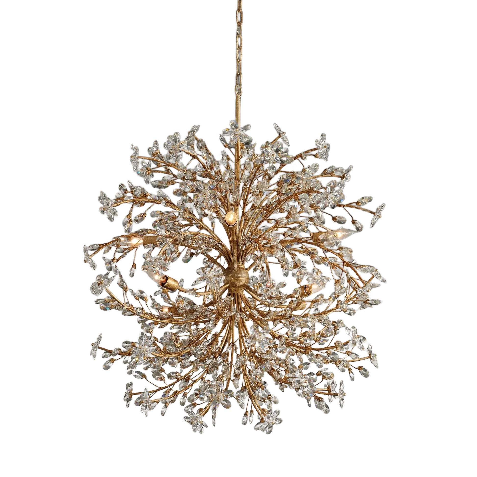 Fiore Crystal Flowers Round Chandelier 35"