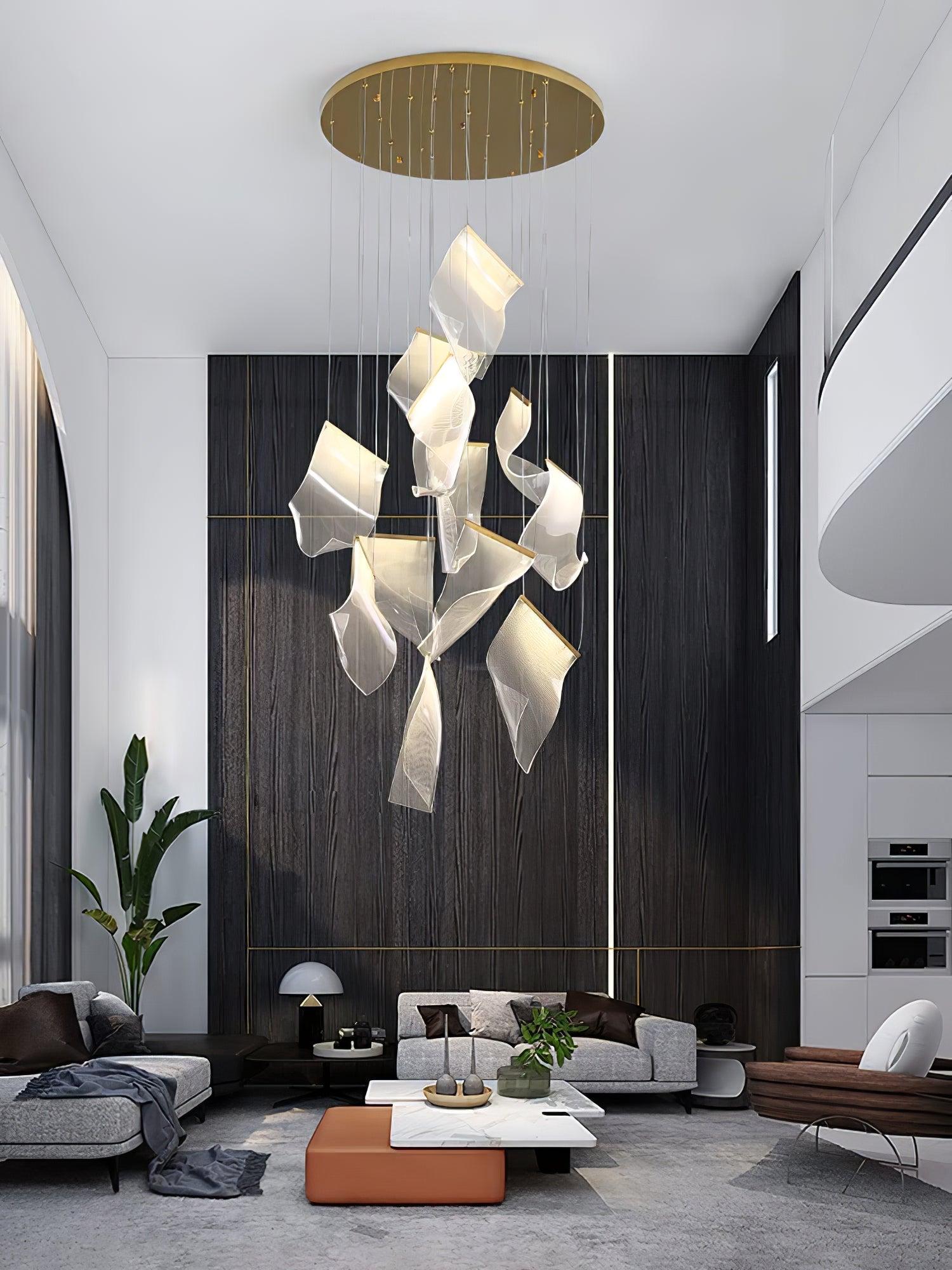 Acrylic Staircase Chandelier - Helia-1-Luxehomezone