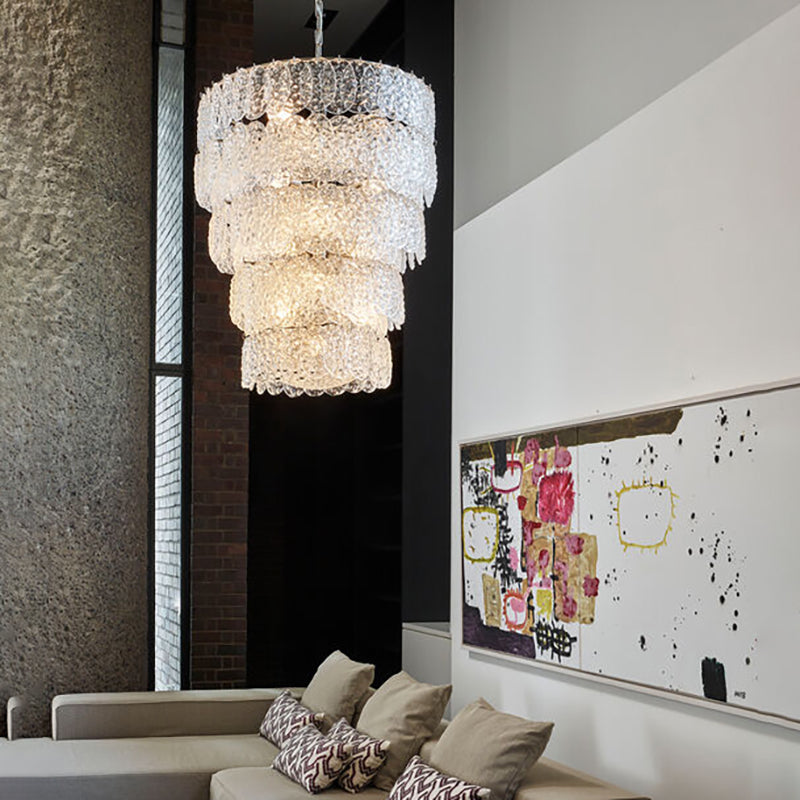 Valere Glass Round 5-Tier Chandelier