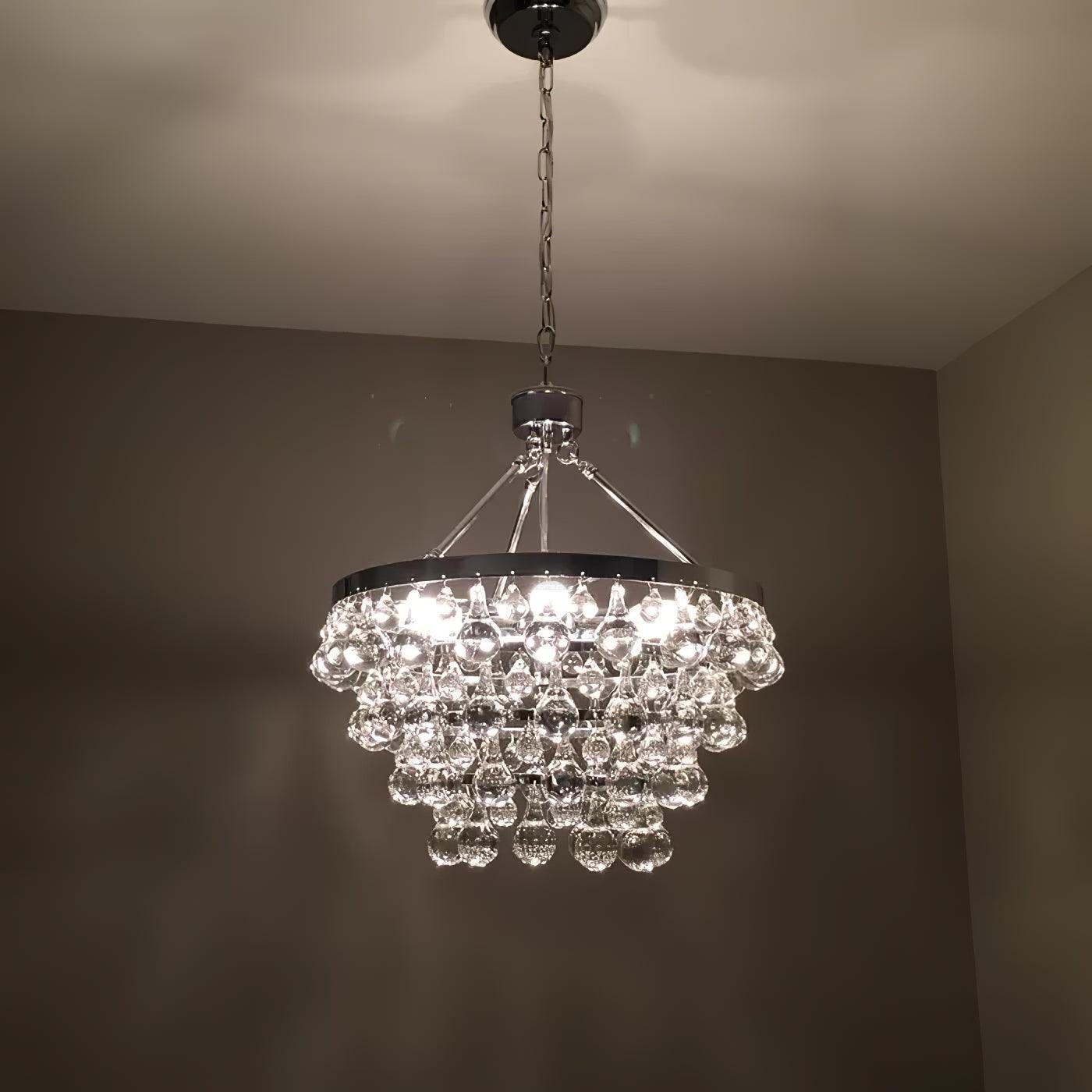 Unique Tiered Crystal Chandelier Φ 15.7″ - Crystals-1-Luxehomezone