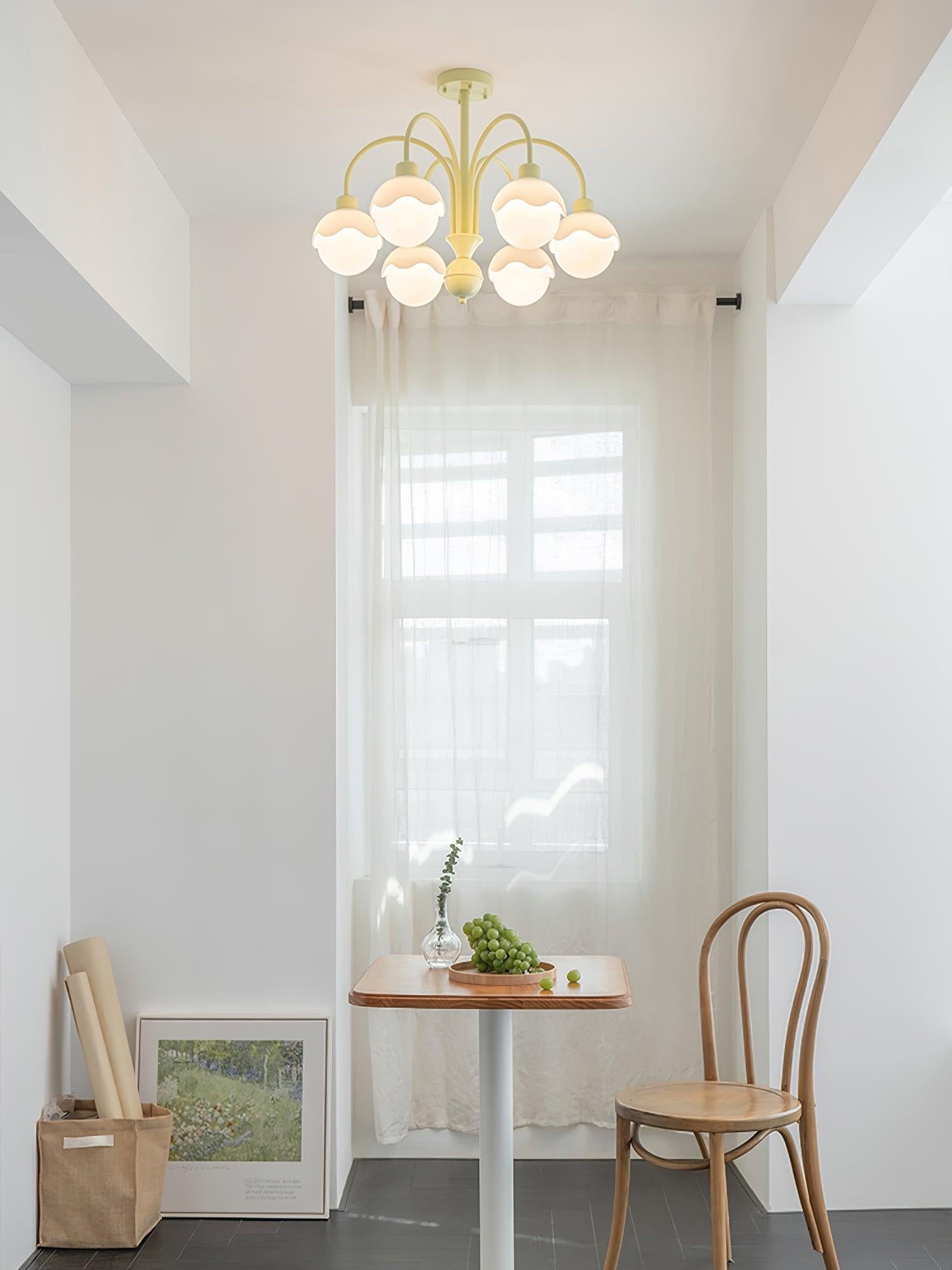 Creamy Lychee Matcha Chandelier with 4/6 heads - Zahara-1-Luxehomezone