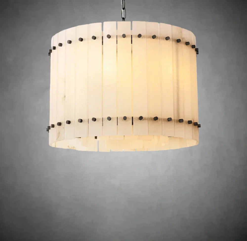 Lux Alabaster Round Chandelier